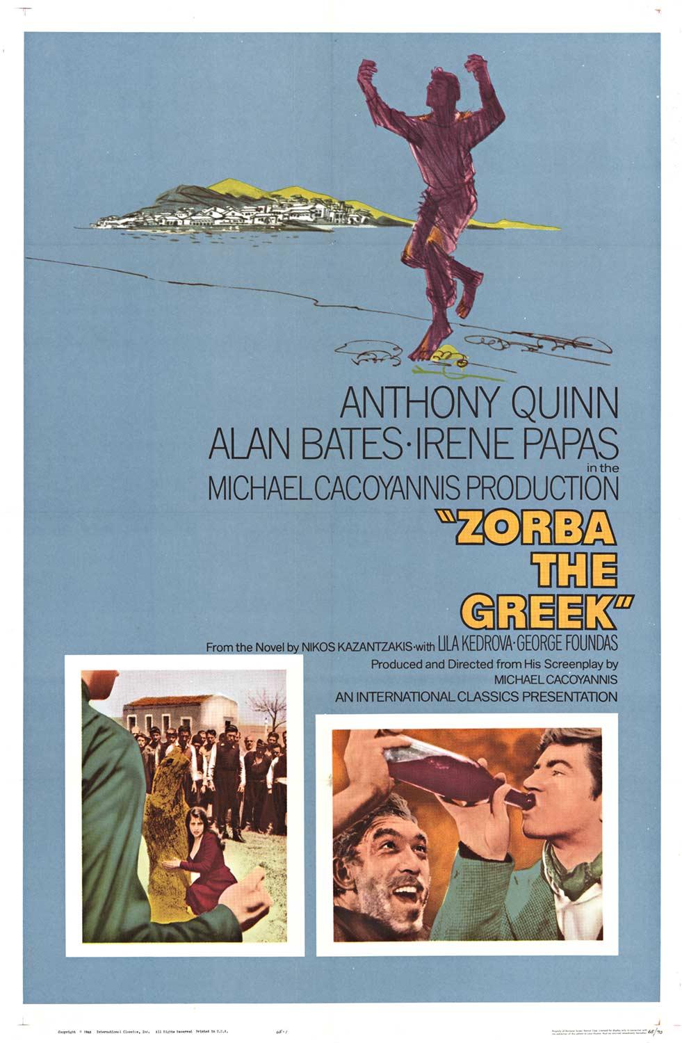 Unknown Portrait Print - Original "Zorba The Greek" US 1-sheet vintage movie poster  1965