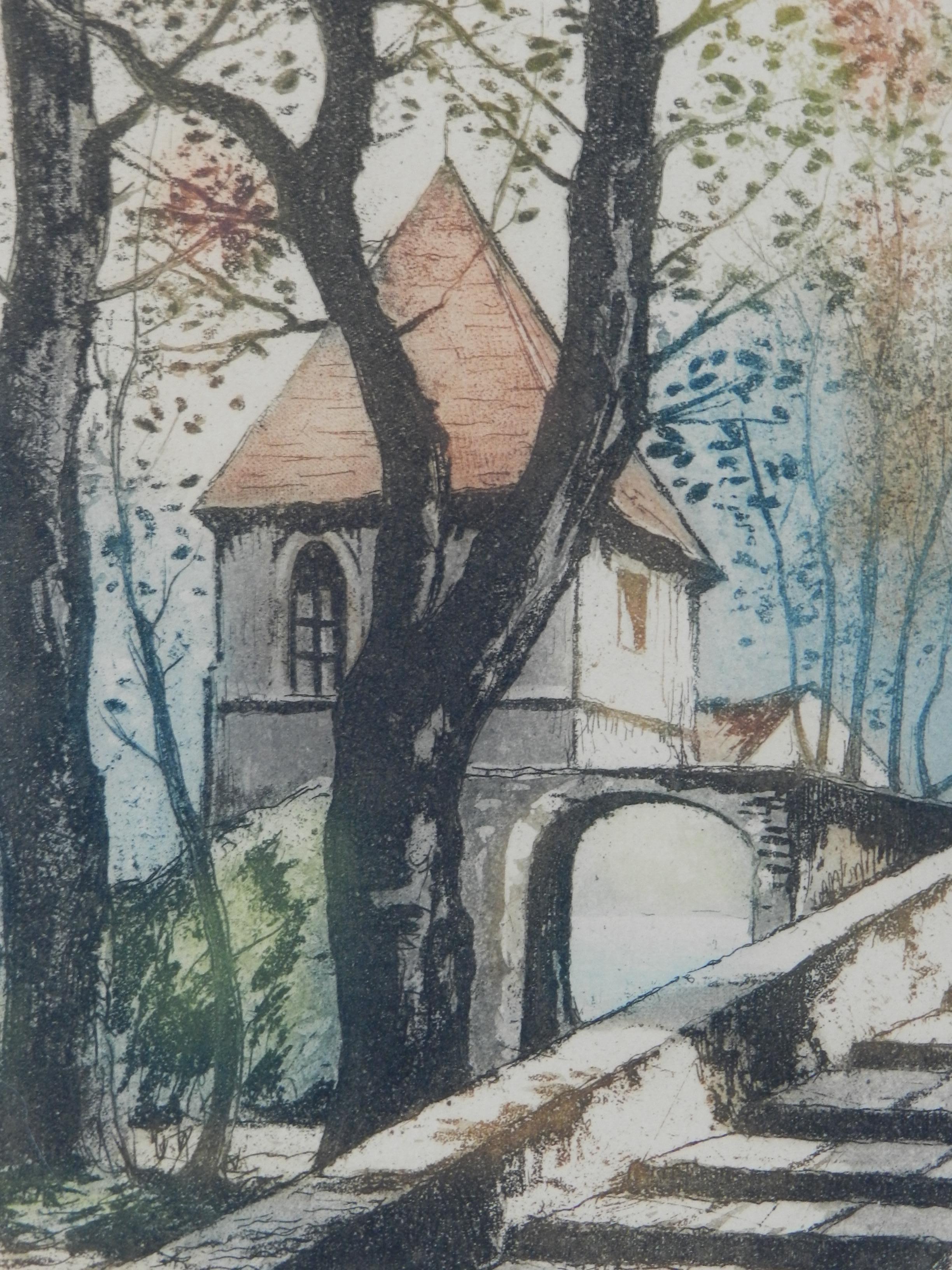Paar Landschaft mit Schloss signiert vom Künstler Lithographie
Diese haben ihren eigenen Rahmen der Zeit leicht verzweifelt und glorreich
Guter Vintage-Zustand


