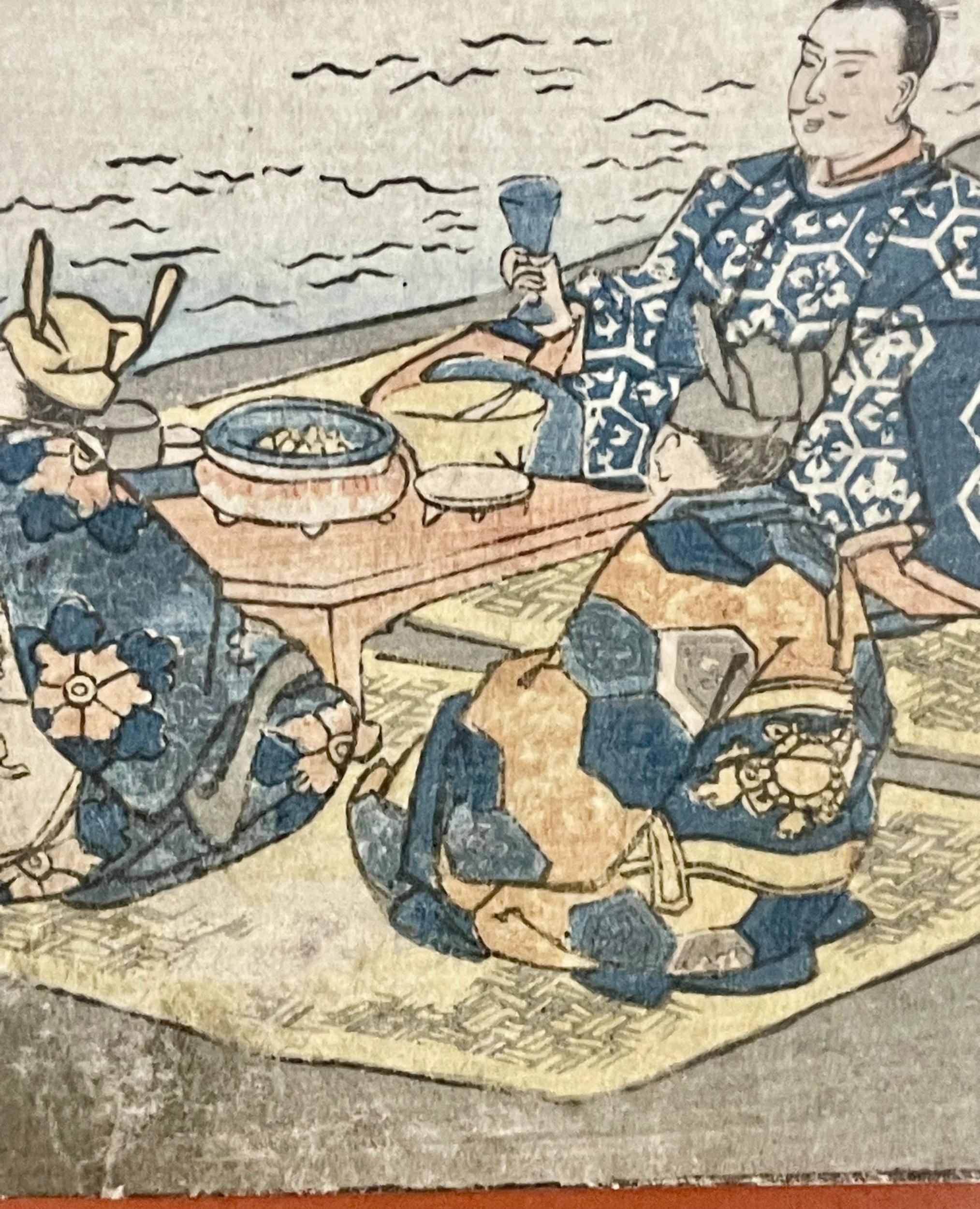 Pair of 19th Century Japanese Woodblocks by Utagawa Kuniyoshi in Custom Frames For Sale 13