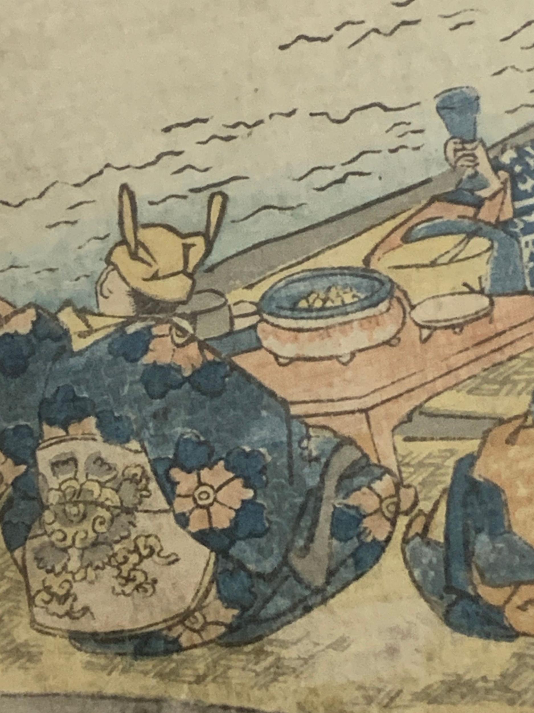 Pair of 19th Century Japanese Woodblocks by Utagawa Kuniyoshi in Custom Frames For Sale 4