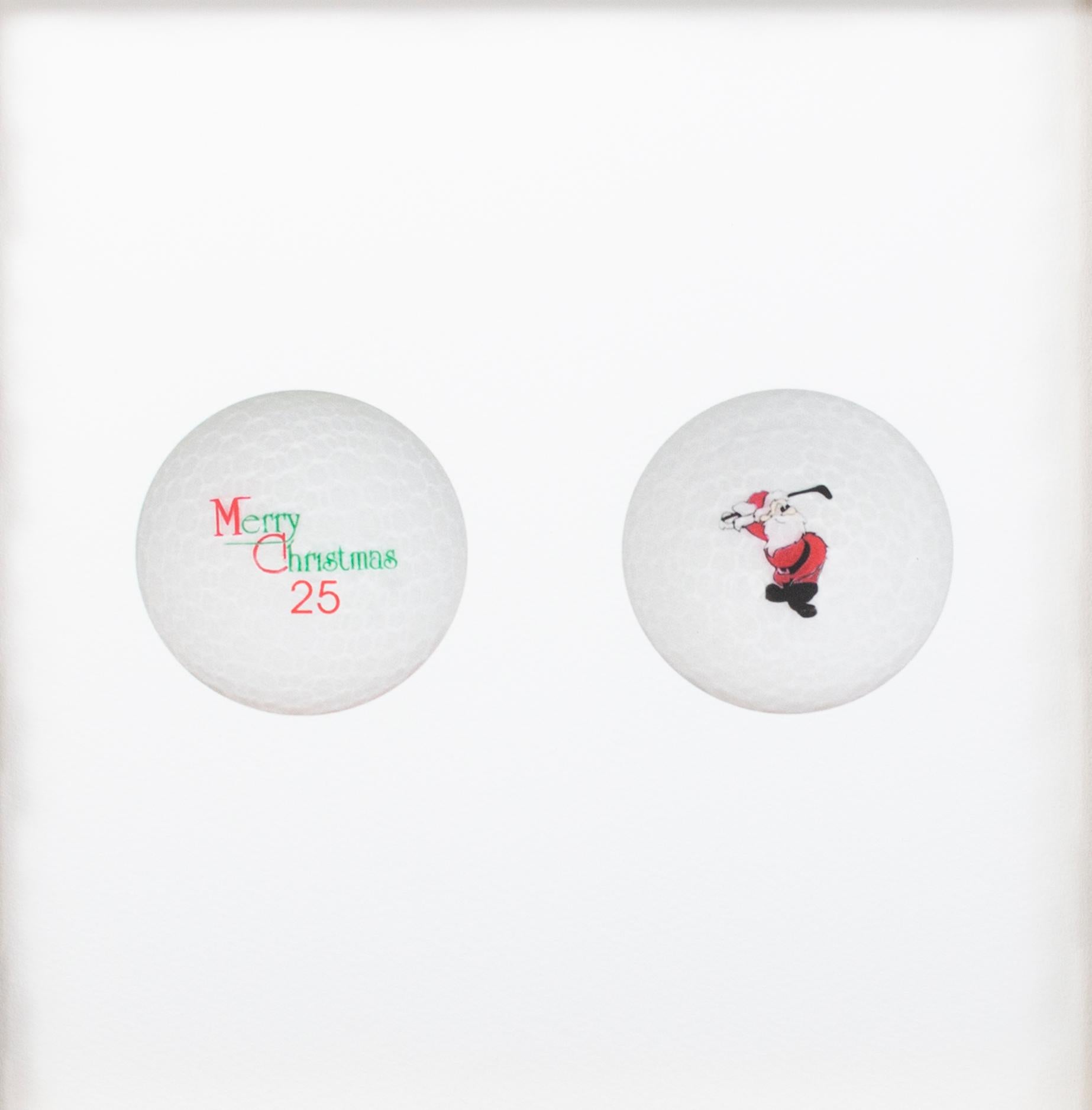 'Pair of Christmas Golf Balls' gicleé print on watercolor paper - Print by Unknown