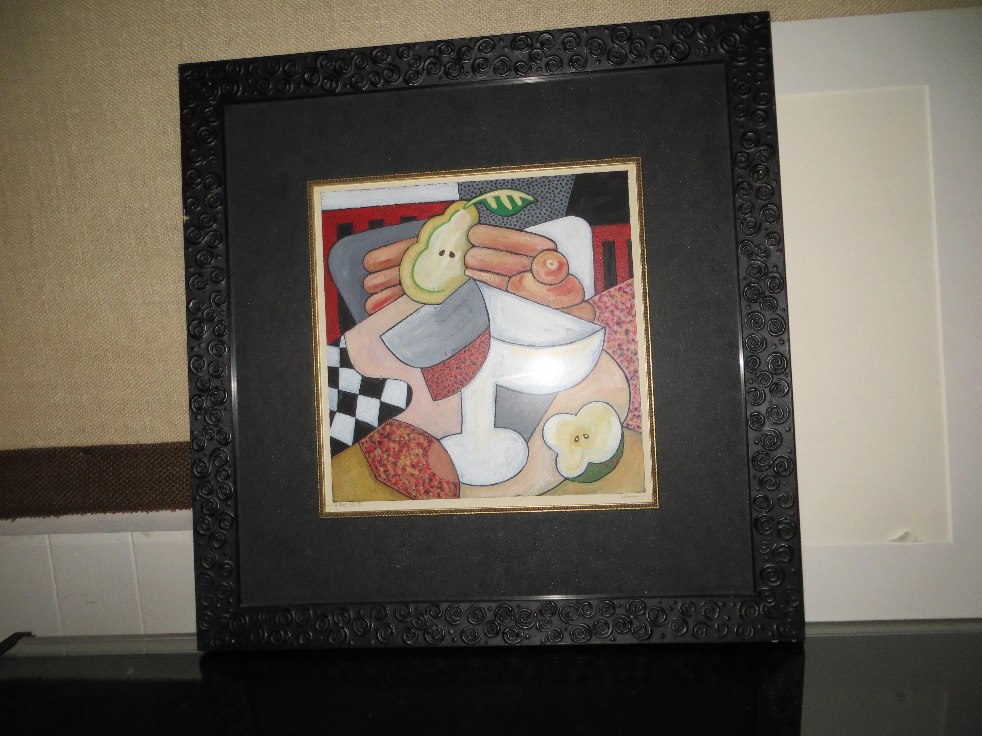 Pair of framed lithograph signed (signature unknown) representing cubist still lifes in the style of Fernand Leger
the lithographs are signed and numbered.Perfectly framed .