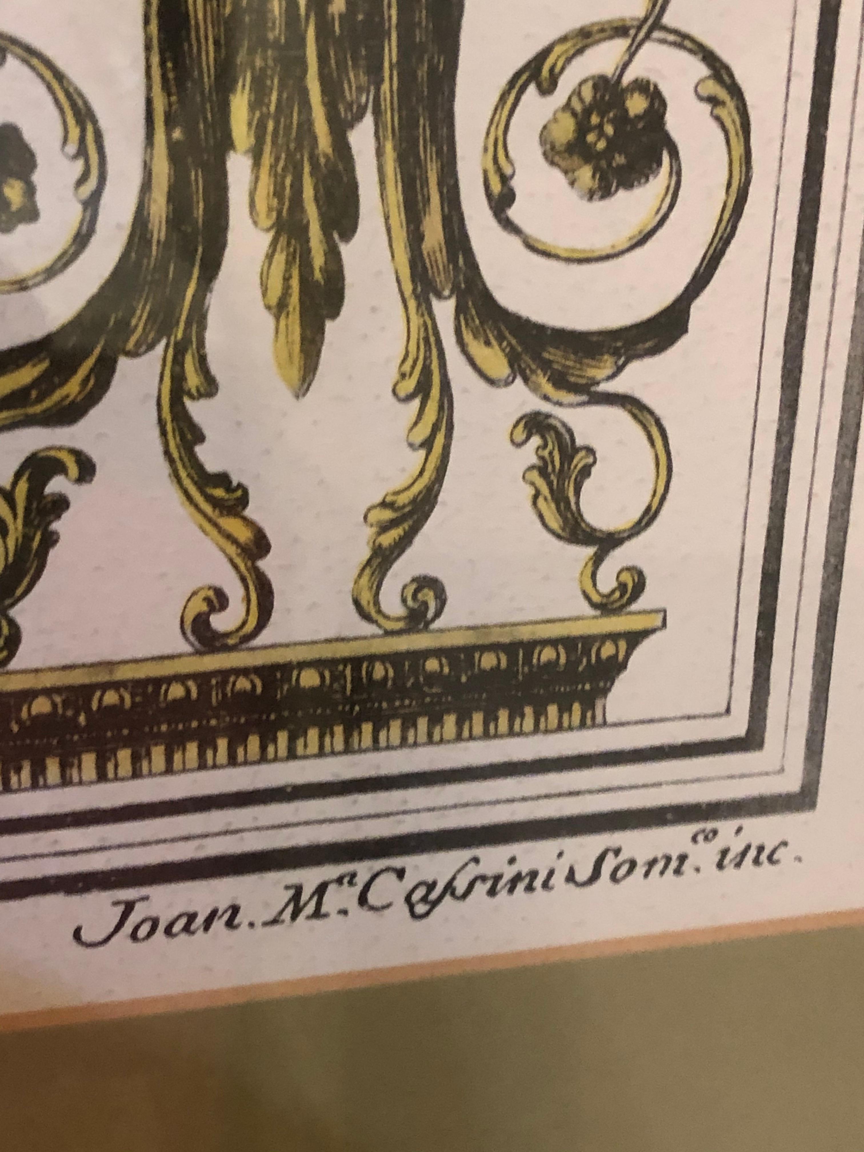 Pair of Italian Engravings Signed Gio Ma Calsini in Gilt Frames For Sale 4