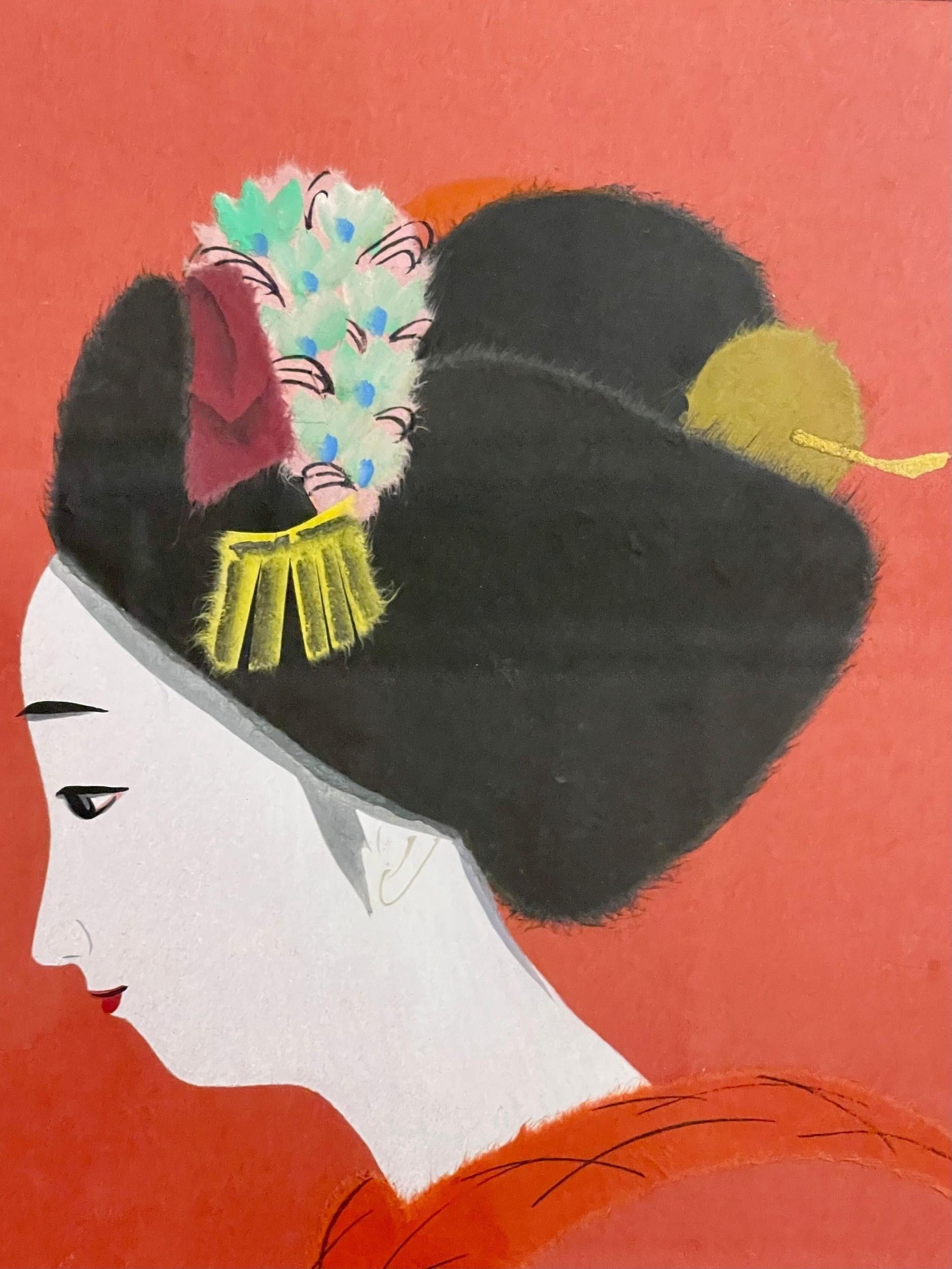 Pair of Japanese Woodblocks Custom Frames Signed For Sale 1