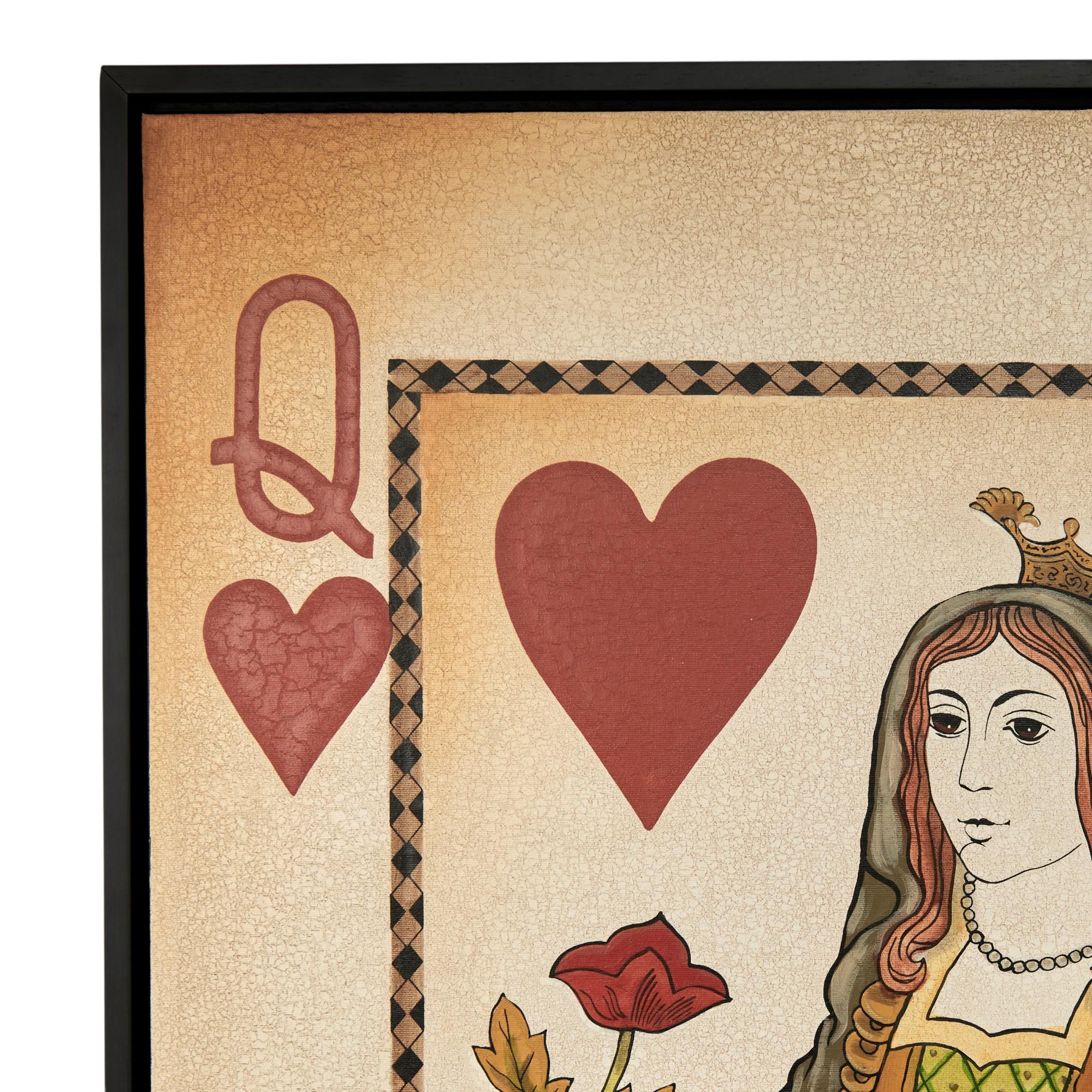 Paire de grands tirages vintage de cartes à jouer du roi et de la reine en vente 5