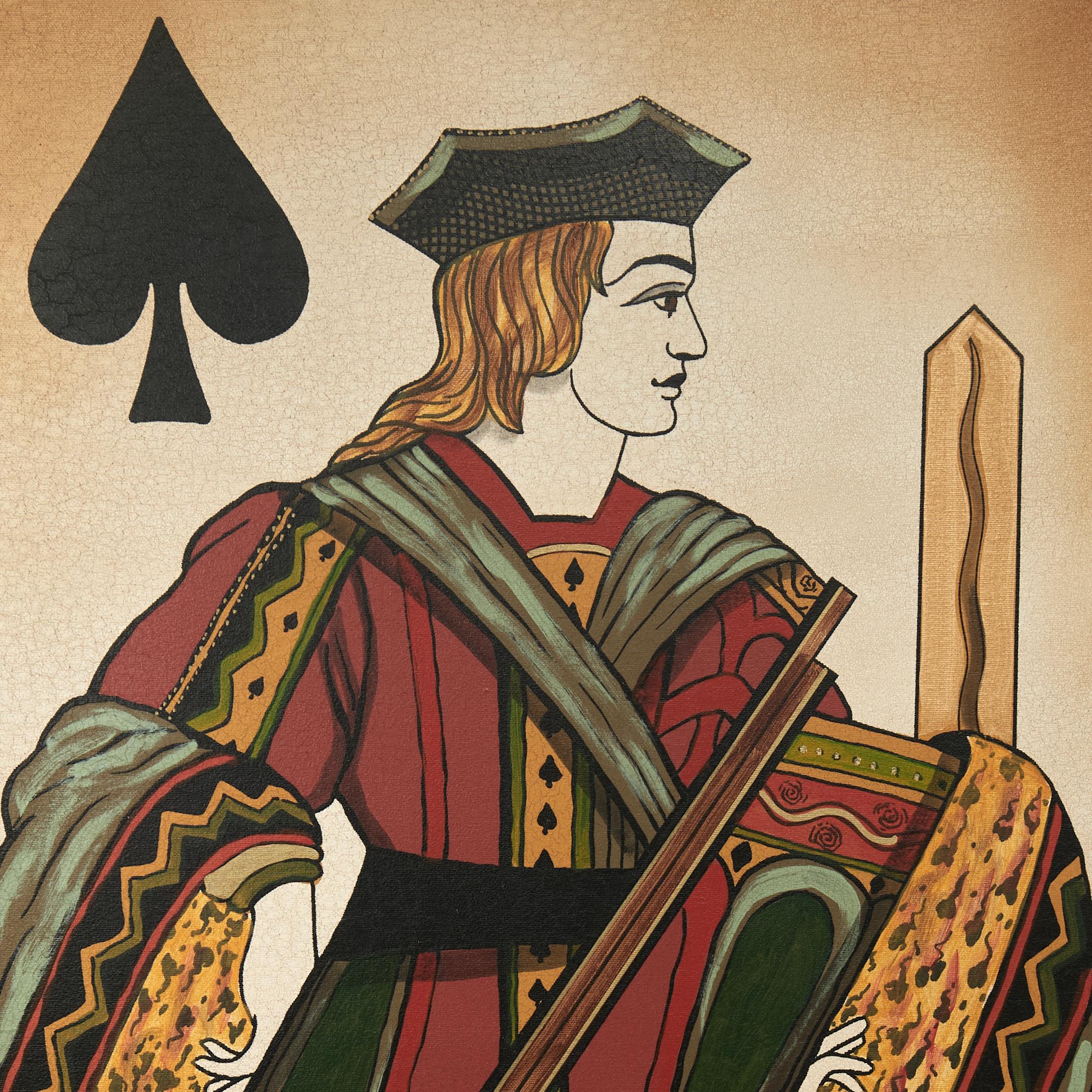 Paire de grands tirages vintage de cartes à jouer du roi et de la reine - Moderne Print par Unknown