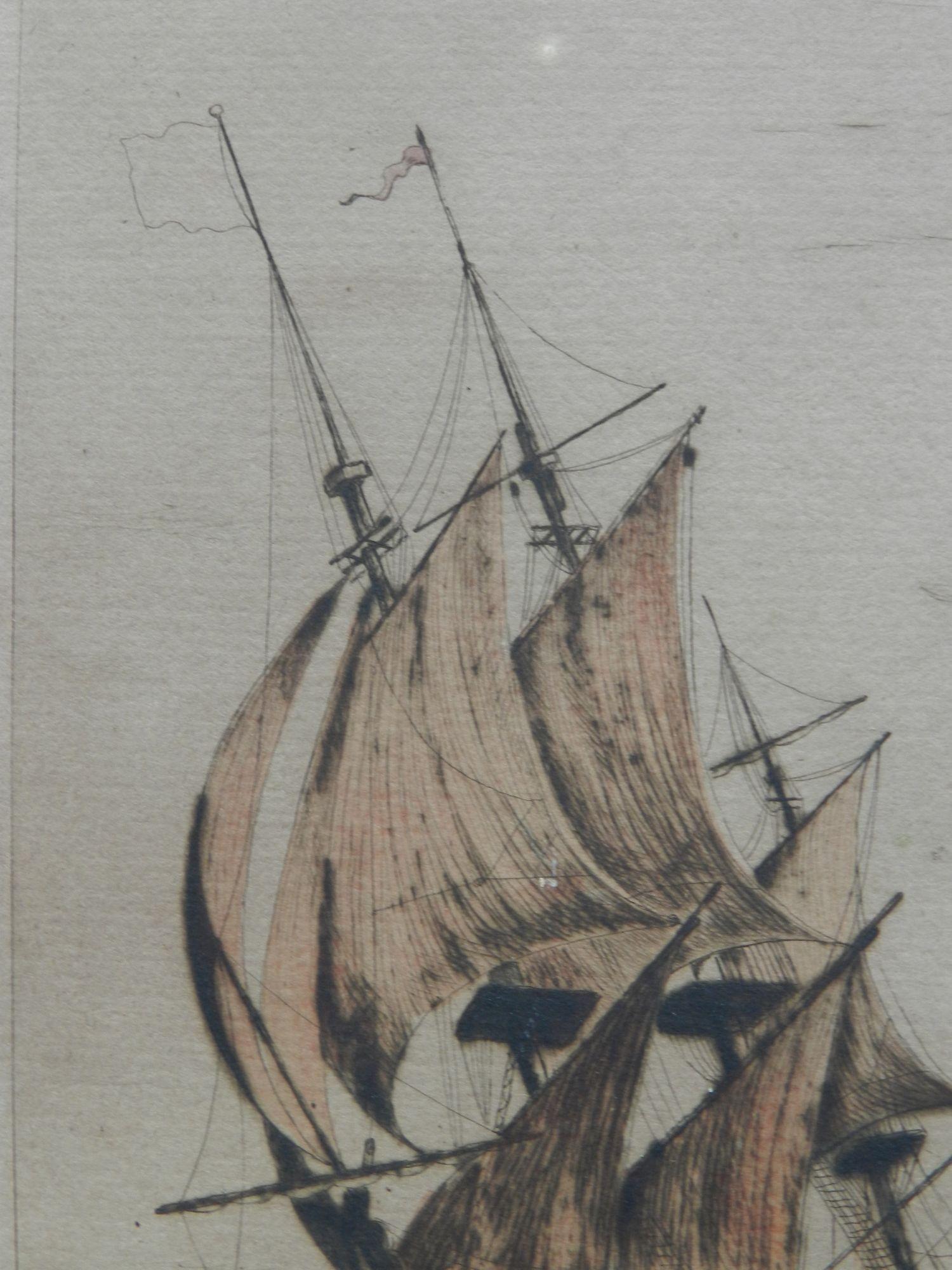 Paar Schiffsgravuren, von der Künstlerin signiert, frühes 20. Jahrhundert im Angebot 10
