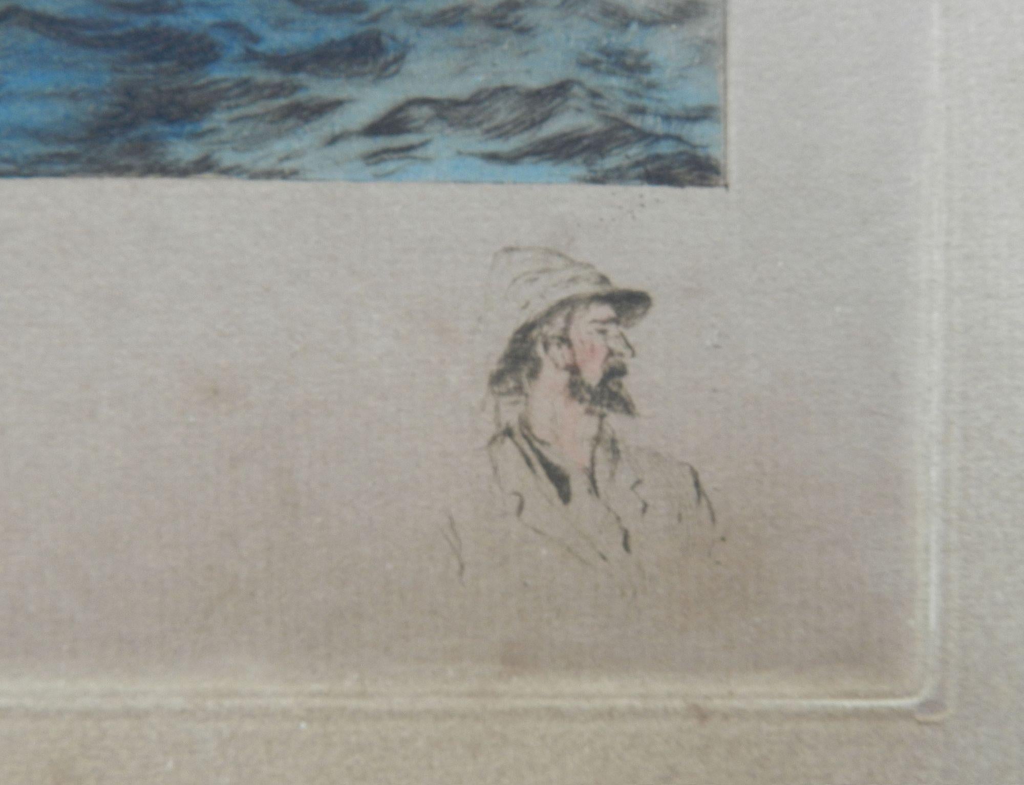Paar Schiffsgravuren, von der Künstlerin signiert, frühes 20. Jahrhundert (Englische Schule), Print, von Unknown
