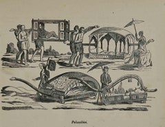 Antique Palanquins - Costumes - Lithograph - 1862