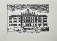 Palazzo Montecitorio - Original Etching - 1970s