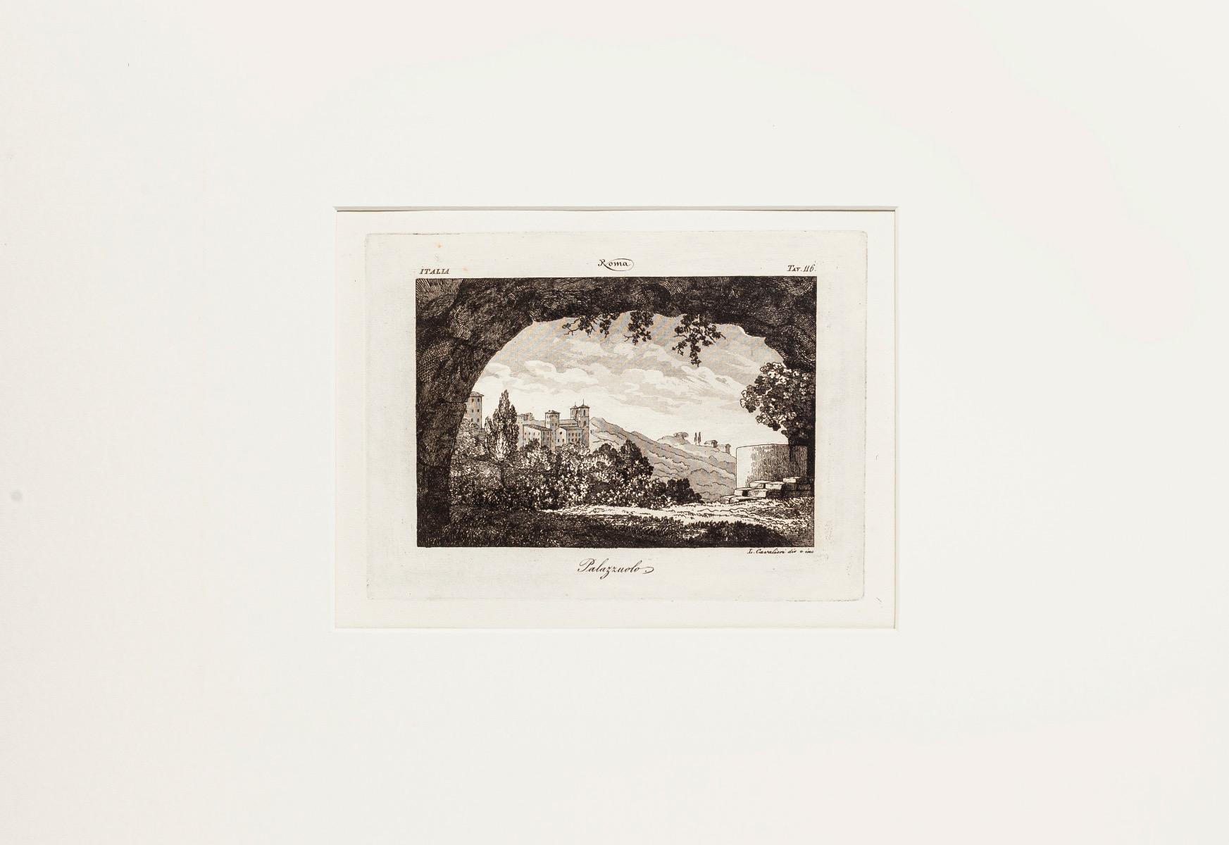 Unknown Figurative Print - Palazzuolo - Original Etching on Paper after L. Cavalieri - 19th Century