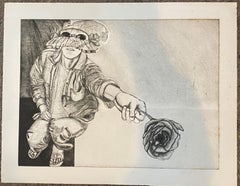 Pamela J. Lord Dry point Etching, signed and dated 1976.