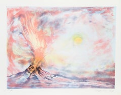 Paricutin, Modern Lithograph by Lloyd Lozes Goff