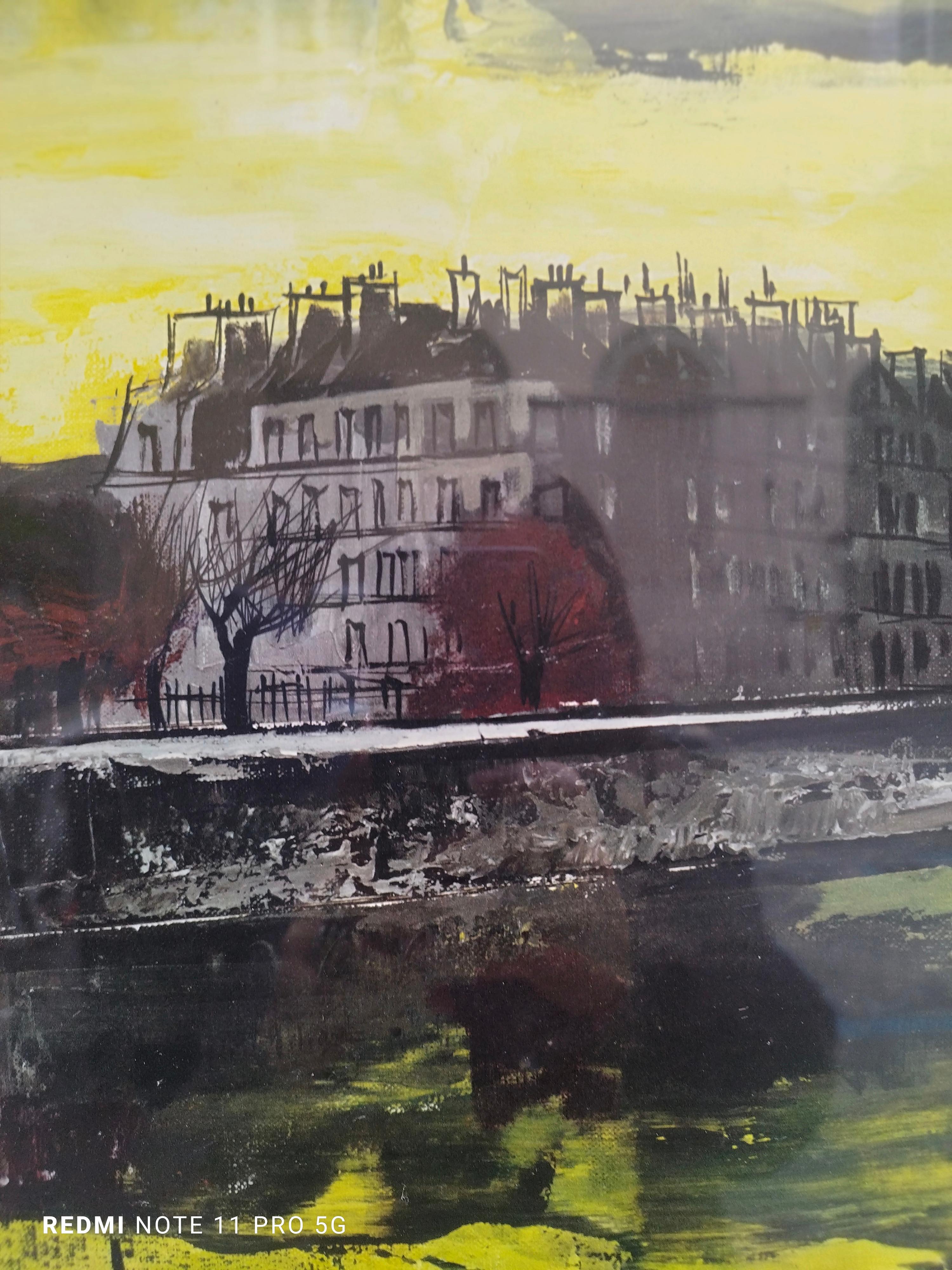 Paris, Color print with frame 1960s - Expressionist Print by Unknown