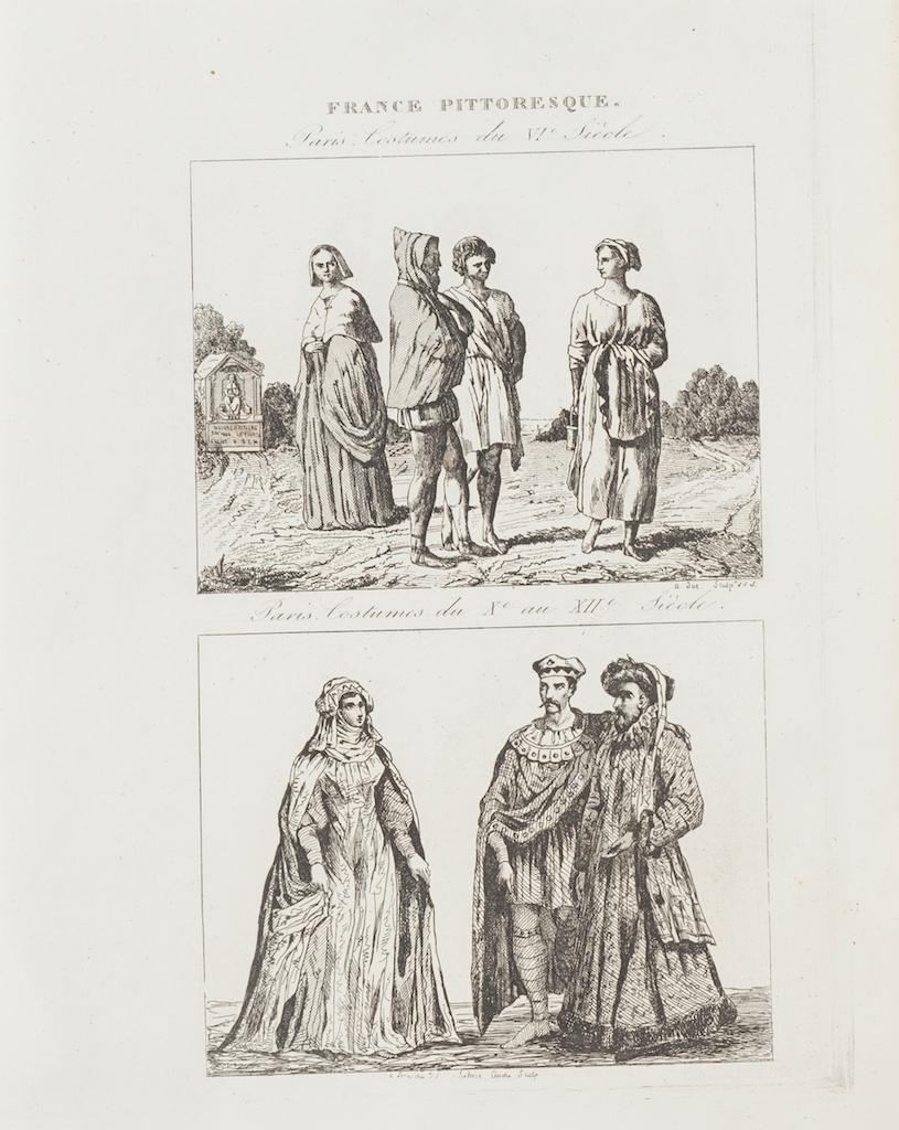 Figurative Print Unknown - Paris Costume - Lithographie d'origine  Le XIXe siècle