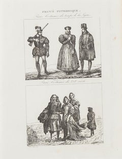 Paris Costumes - Original Lithograph  - 19th Century