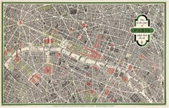 PARIS (FRANCE) City Map original vintage poster