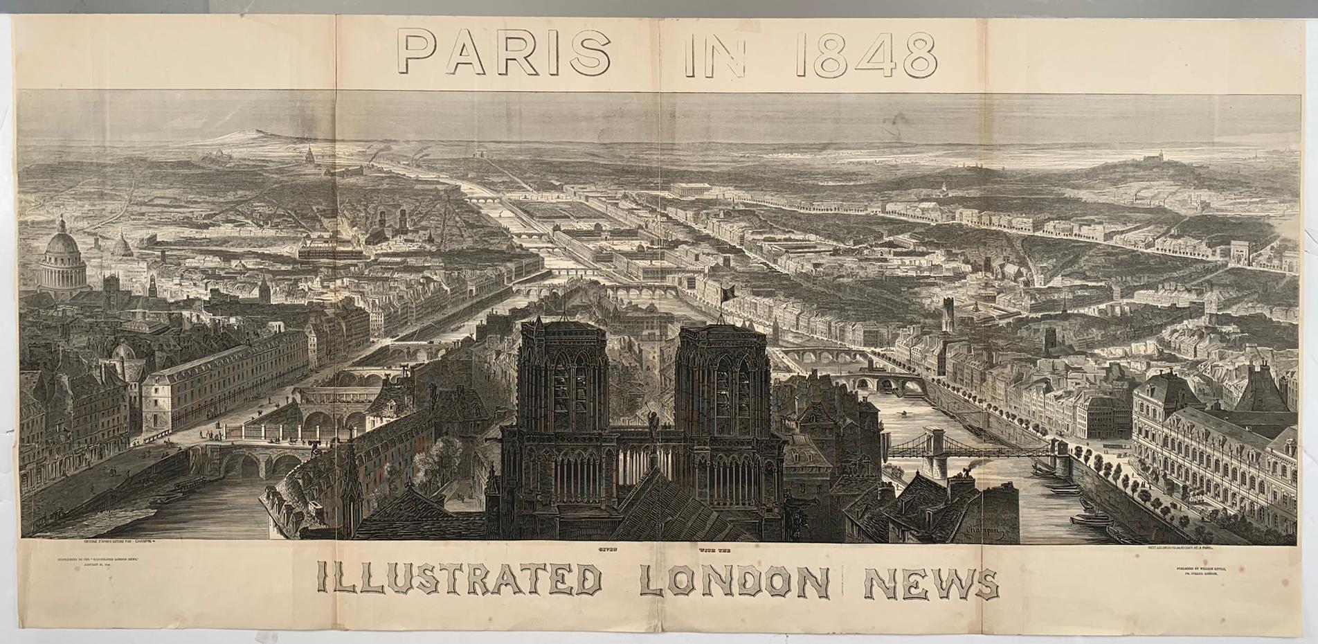 Unknown Landscape Print - Paris in 1848. Supplement to the Illustrated London News.