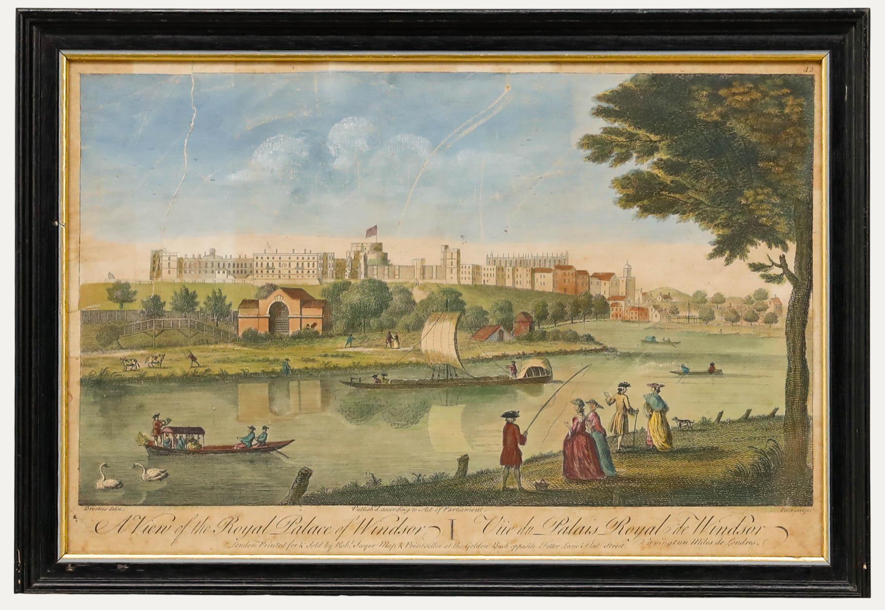 Parr d'après Brookes - Gravure, Vue du palais royal de Windsor