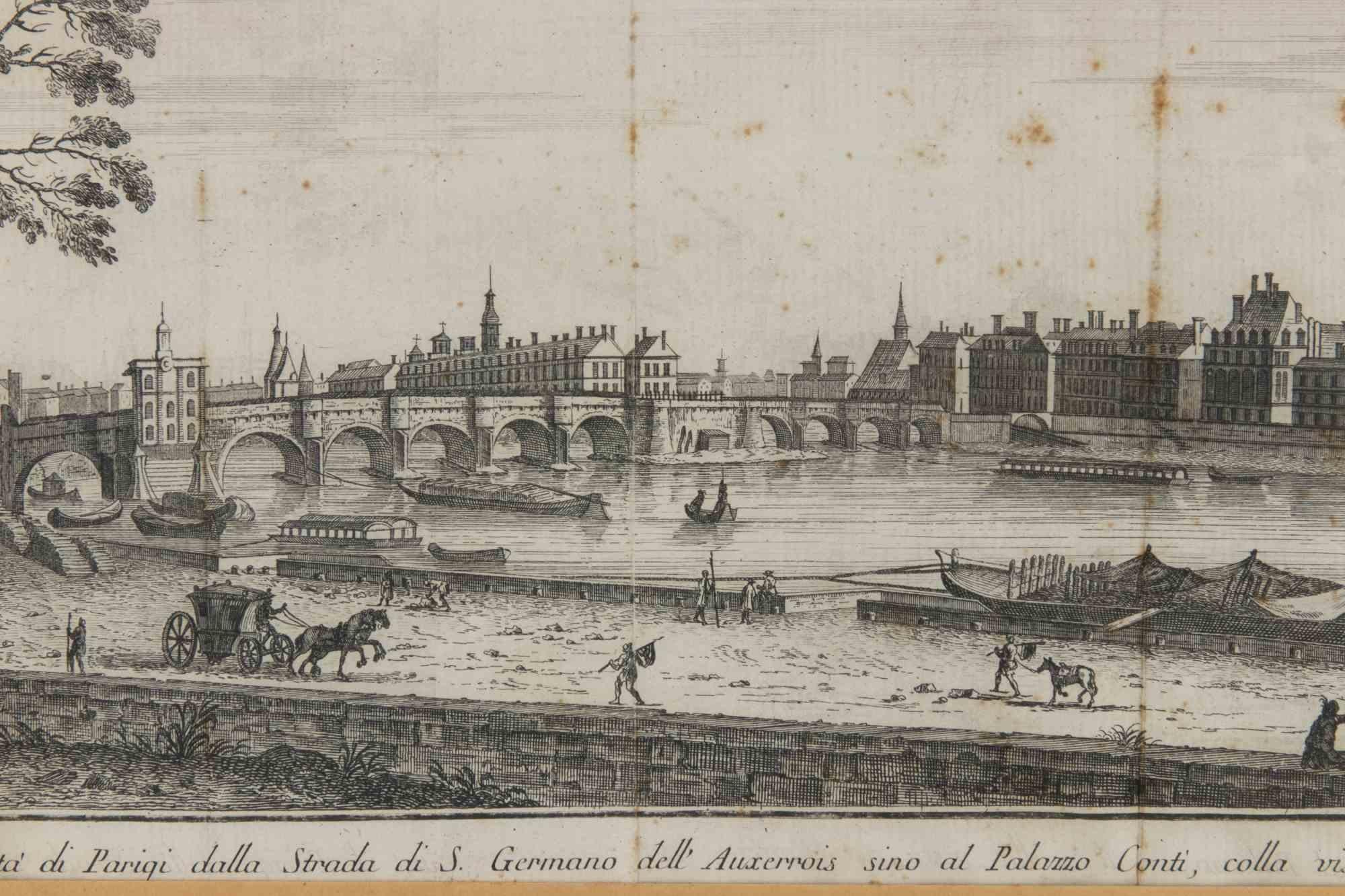 Part of the City of Paris from the Rue Saint-Germain-de... - Etching - 1748 - Print by Unknown