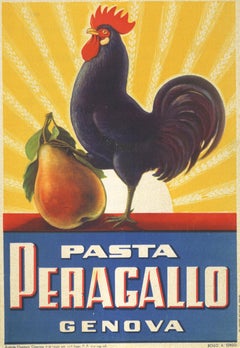 Vintage "Pasta Peragallo Genova" small store advertising display 1920s with Rooster