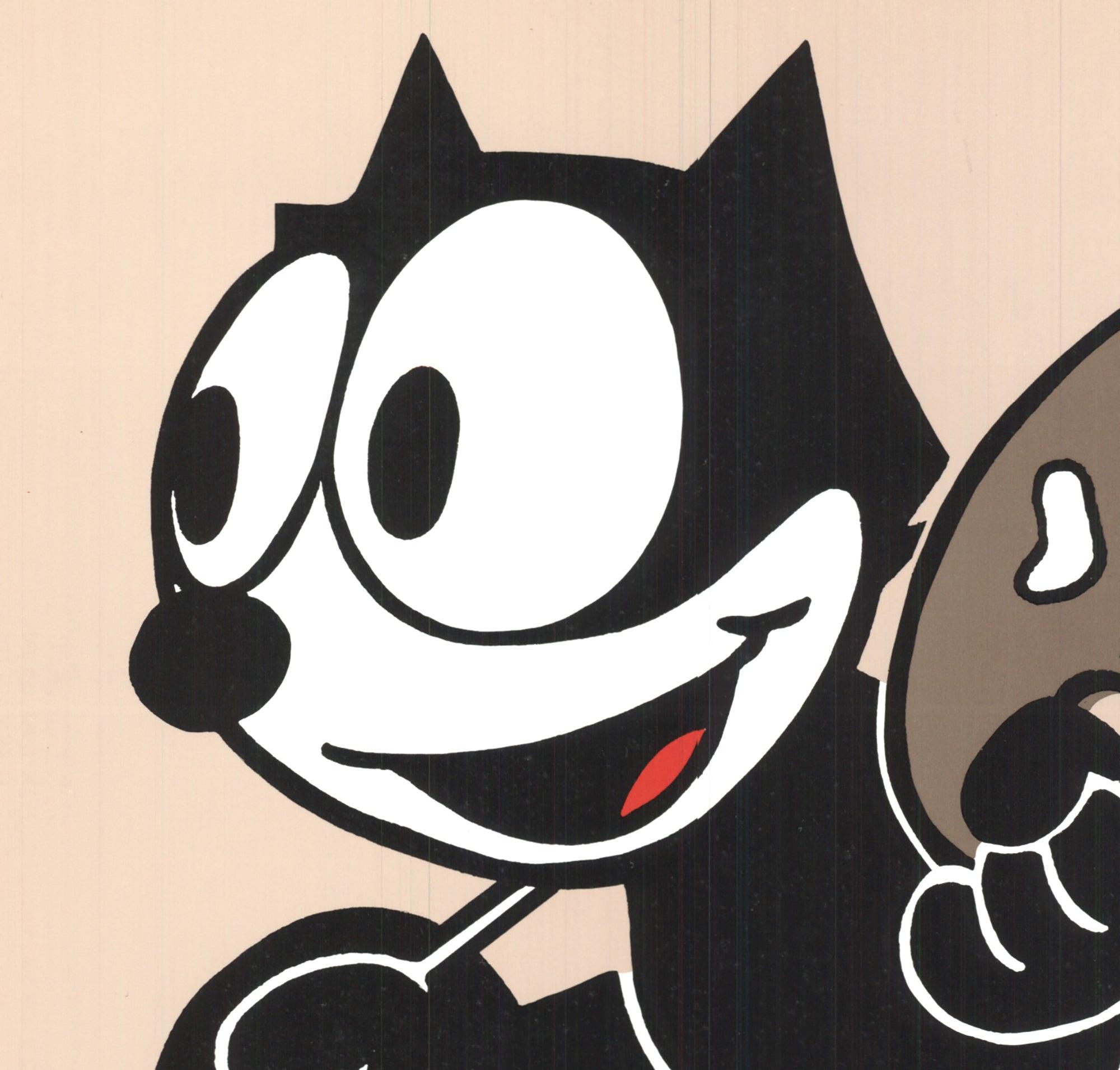 Felix the Cat is a funny-animal cartoon character created in the silent film era. The anthropomorphic black cat with his black body, white eyes, and giant grin, coupled with the surrealism of the situations in which his cartoons place him, combine