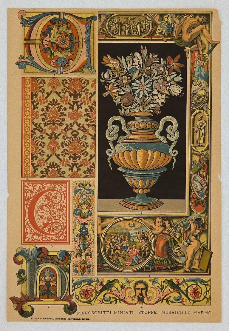 Unknown Abstract Print - Patterns and Decorations of the Italian Renaissance - 19th century