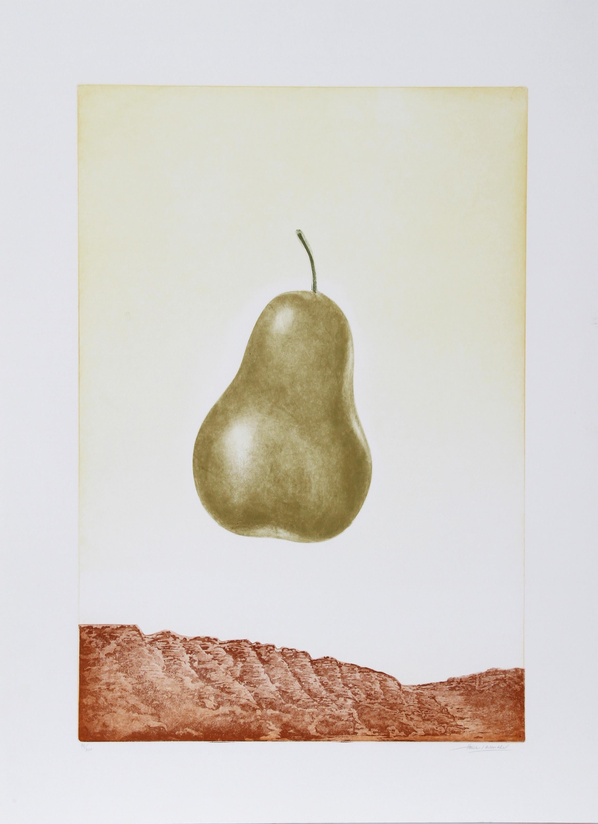 Birne, Surrealistische Aquatinta-Radierung von Hank Laventhol