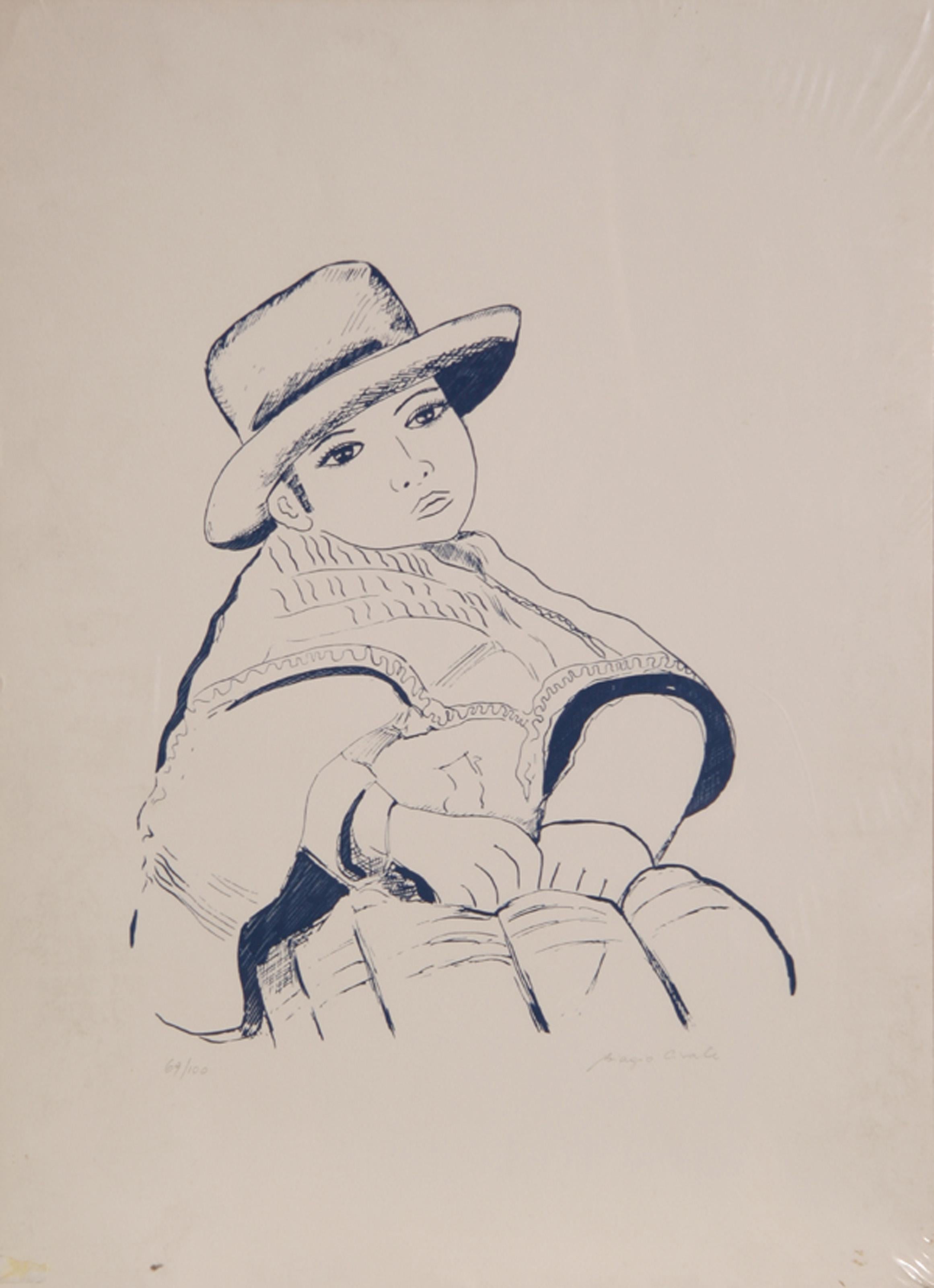 Peruvian Girl, Modern Screenprint by Biagio Civale - Print by Unknown