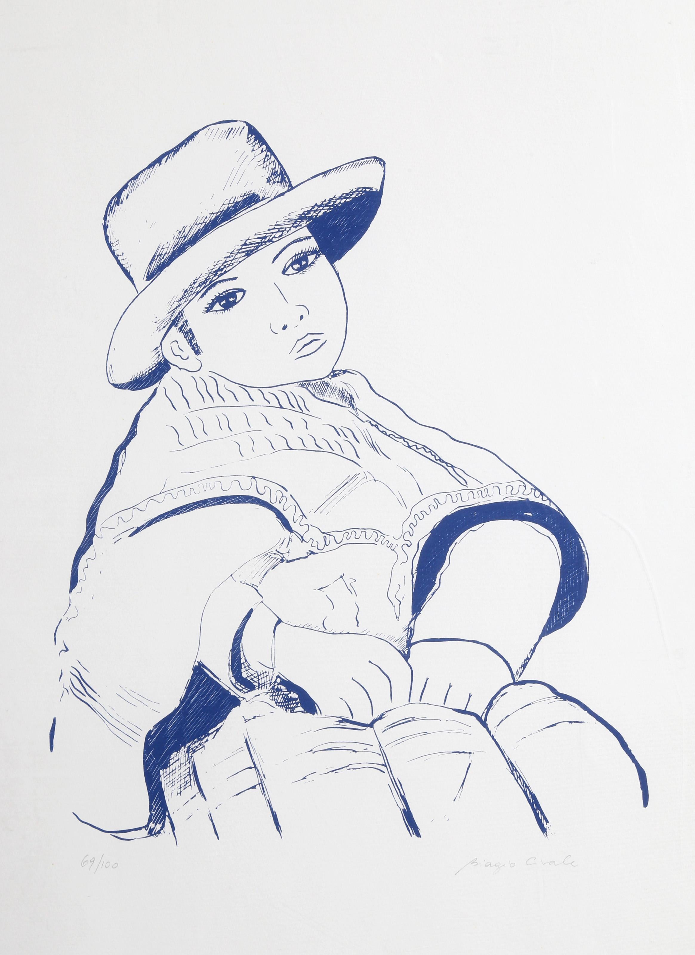 Peruvian Girl, Modern Screenprint by Biagio Civale