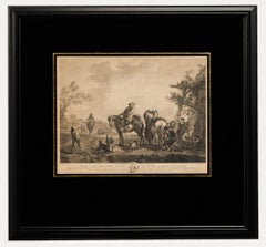 Pierre François Beaumont (1719-1777)  - 18th Century Engraving, Hunting Delay