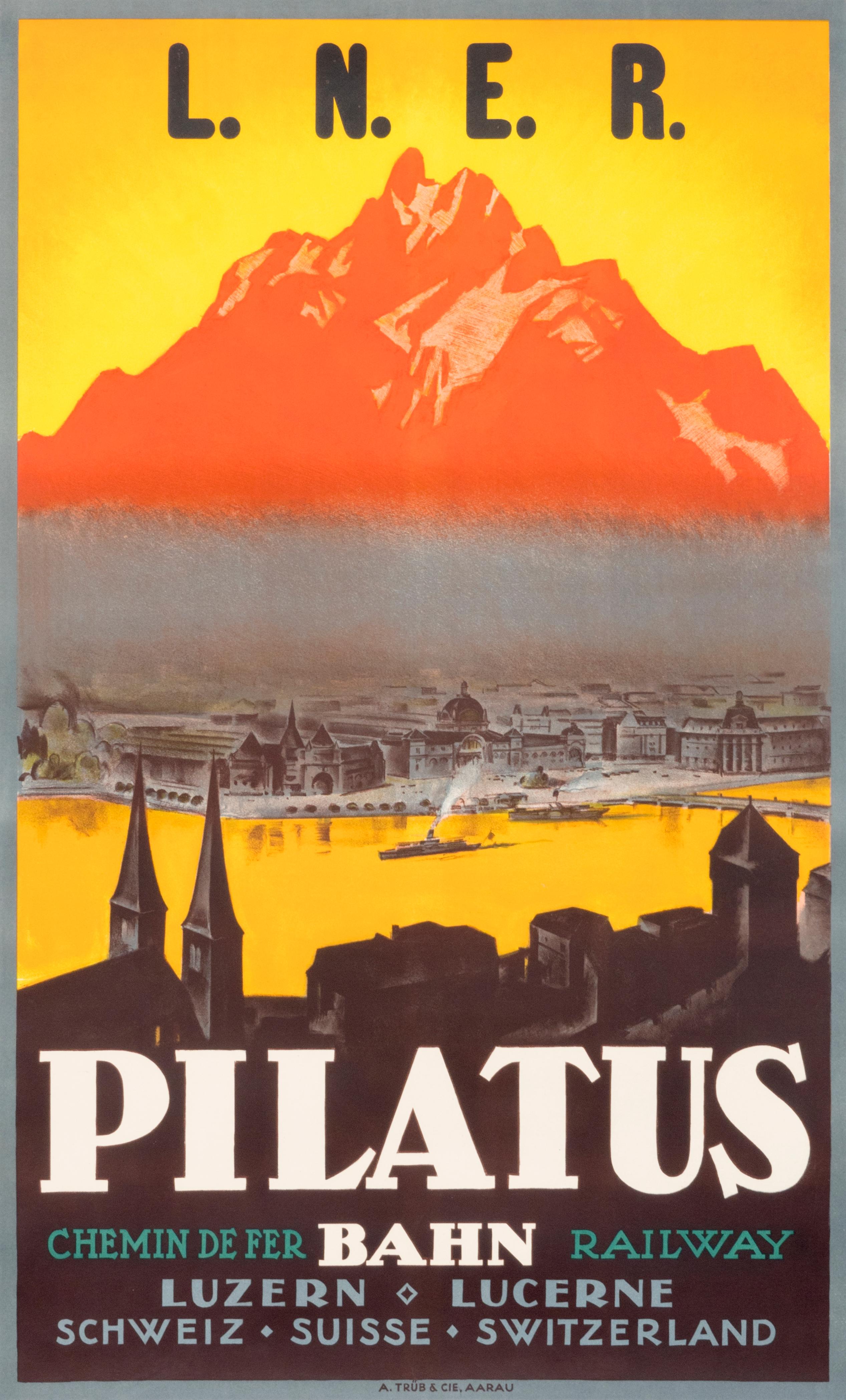 "Pilatus Bahn L.N.E.R." Original Vintage Travel Poster - Print by Unknown