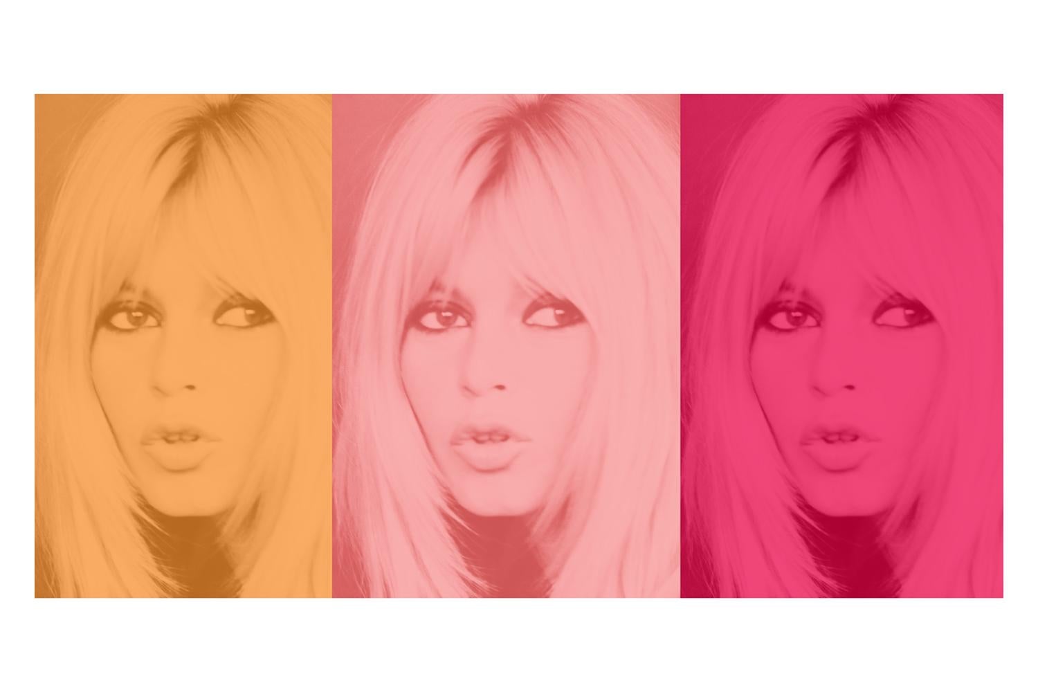 Pink Bardot Triptychon - Übergröße signiert Limited Edition Pop Art