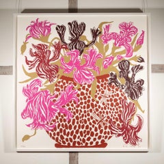 Pink-Brown Cut Flowers by Oisin Byrne, 2023 - Large Contemporary Still Life