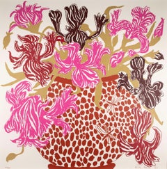 Fiori recisi rosa-marrone di Oisin Byrne, 2023 - Grande natura morta contemporanea