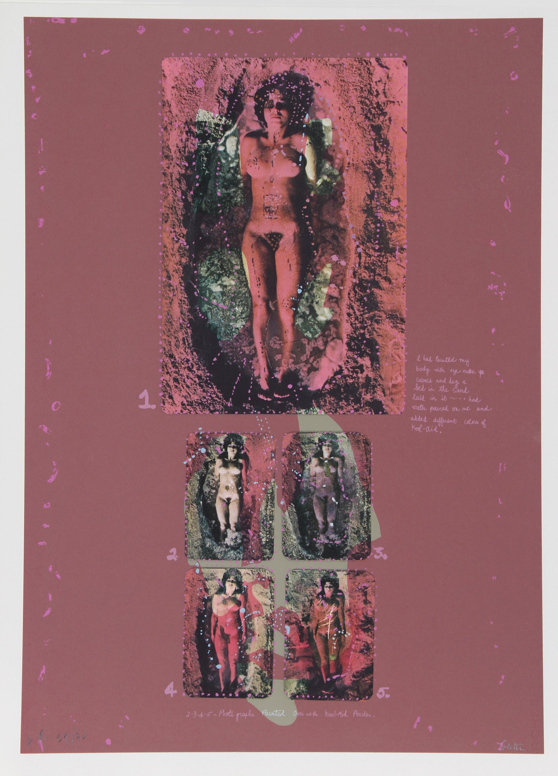 Colette (alias Colette Justine), tunisienne/américaine (1952 - ) - Pink Kool Aid, Année :  1979, Moyen :  Lithographie, signée et numérotée au crayon, édition :  200, 30 AP's, Taille de l'image :  28.5 X 20 pouces, Taille :  30 po x 22 po (76,2 cm x