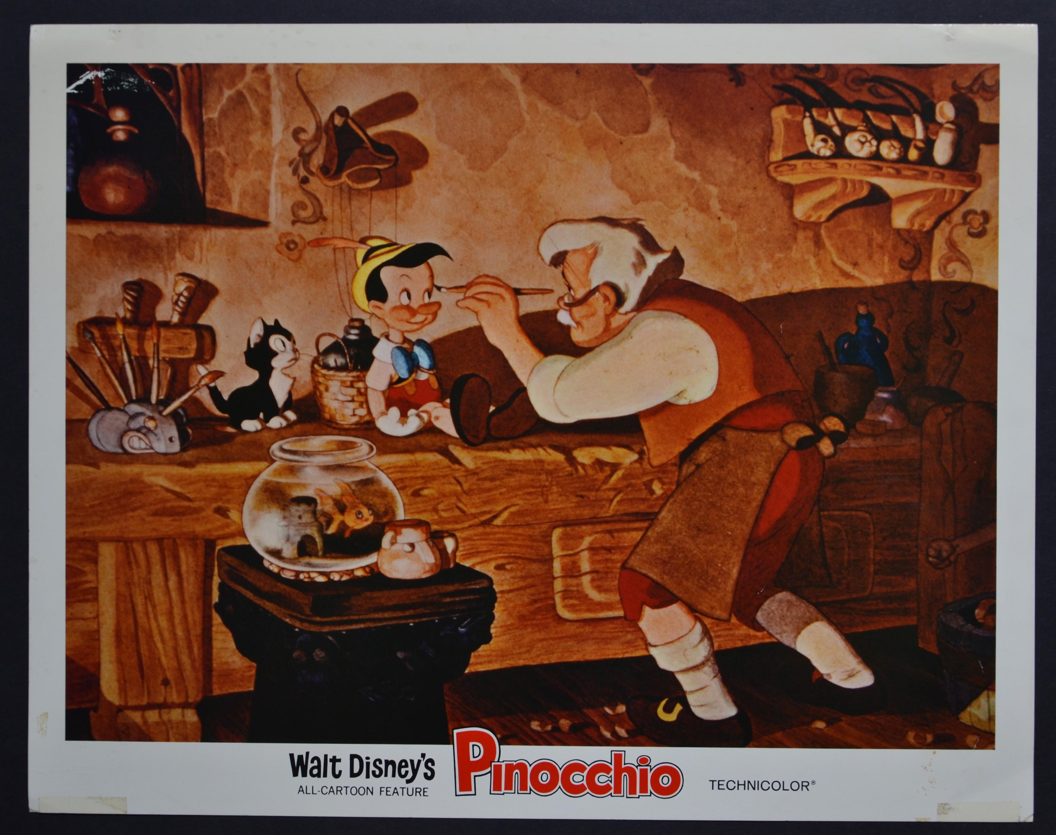 Unknown Interior Print – Original amerikanische Pinocchio-Lobby-Karte von Walt Disneys Film, USA 1940.