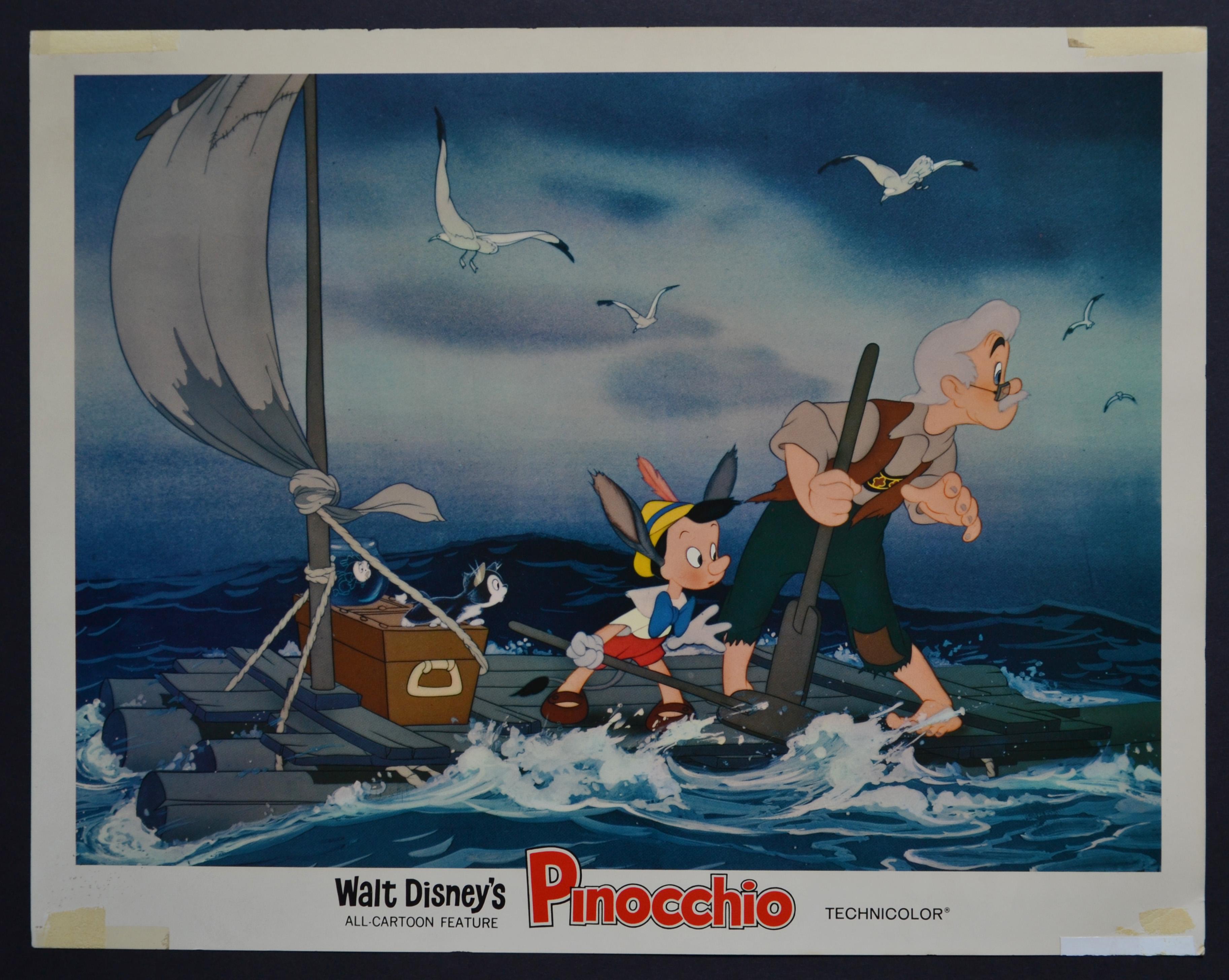 Interior Print Unknown - Pinocchio - Carte de visite américaine originale du film de Walt Disneys, États-Unis, 1940.