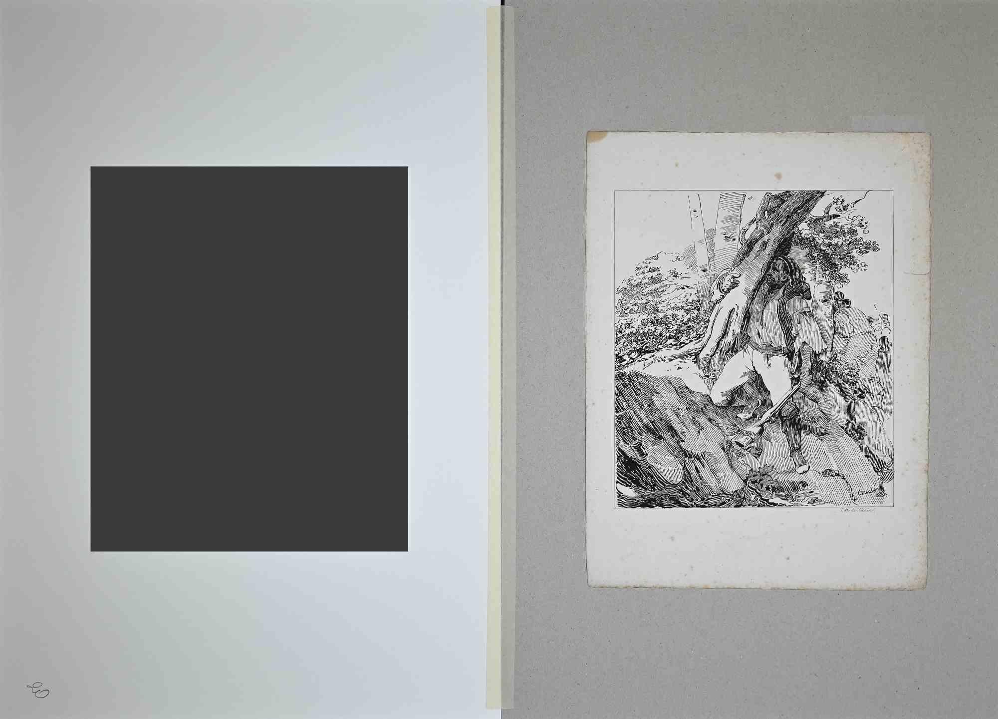 Pirate - Original lithograph - Late-19th century - Print by Unknown