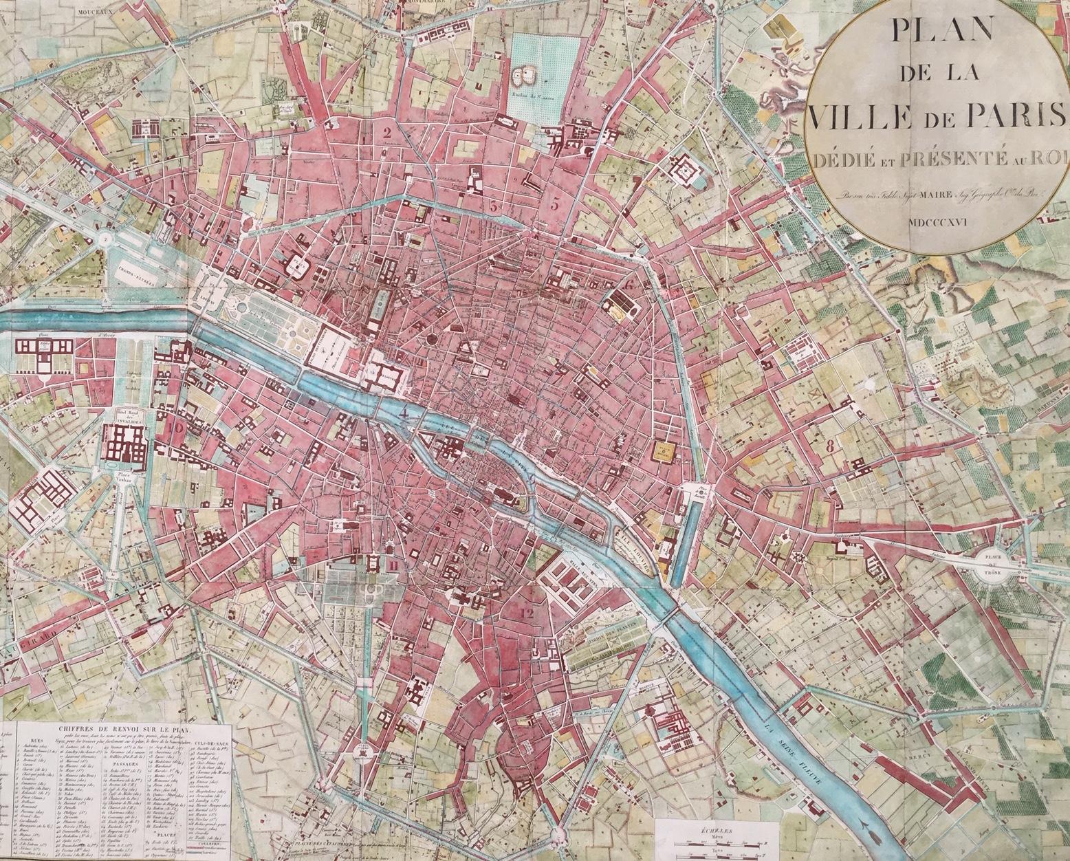 Unknown Landscape Print - Plan de la Ville de Paris, 1816