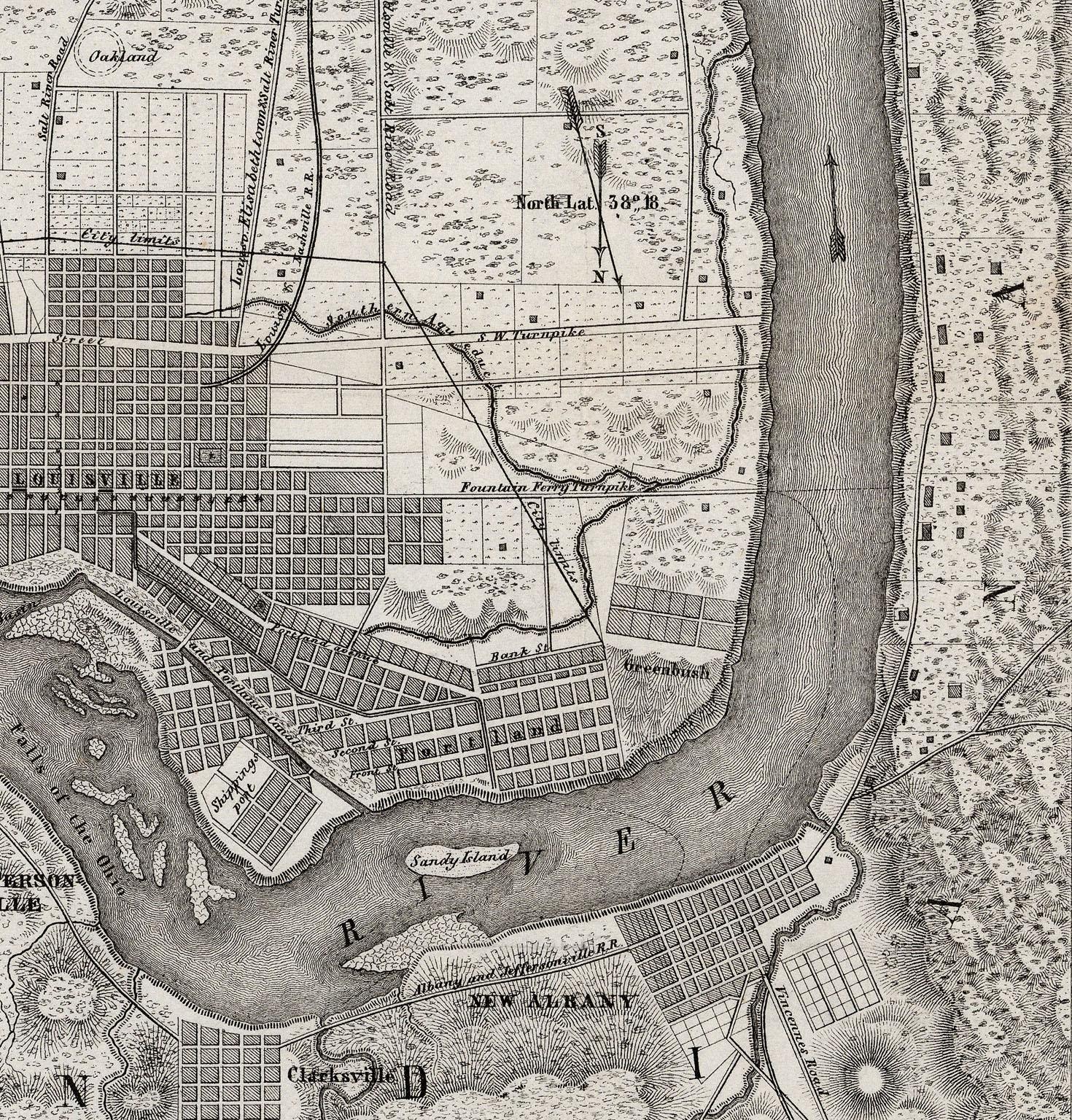 Plan of Louisville, KY. and the Vicinity. - American Realist Print by Unknown