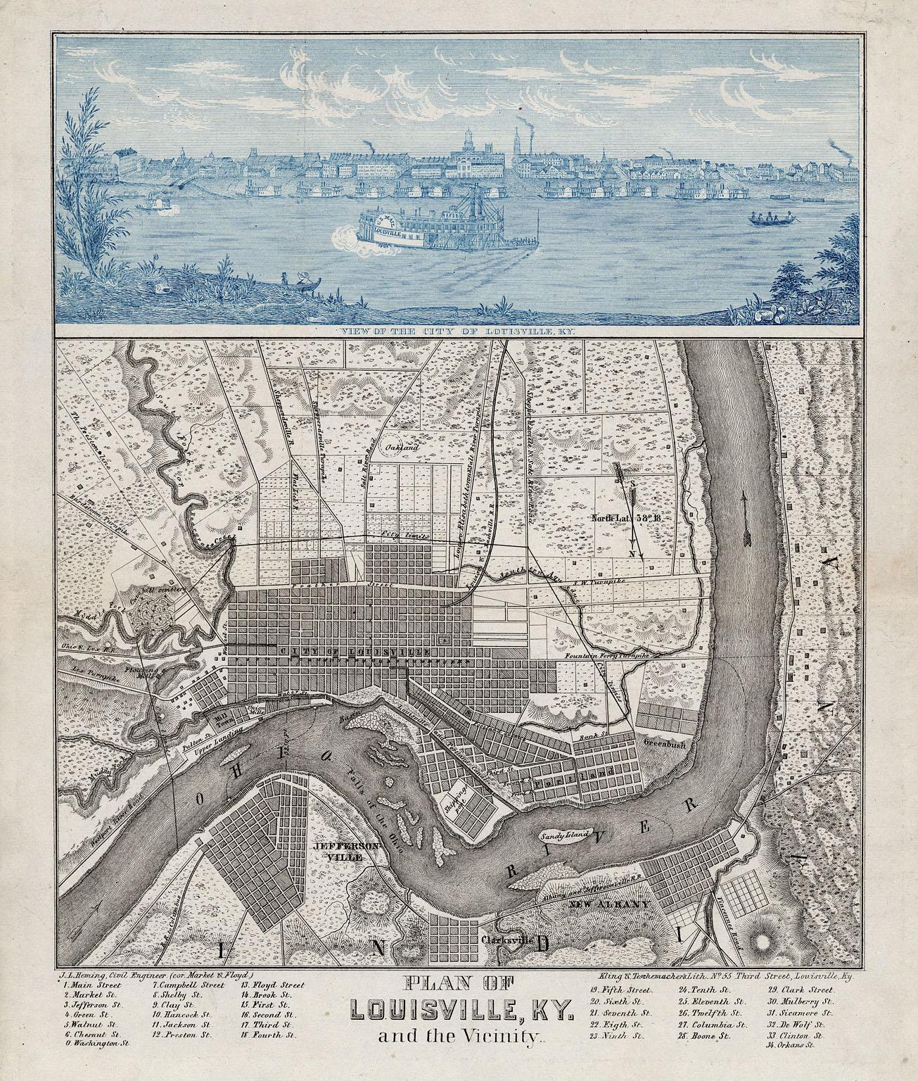Unknown Print - Plan of Louisville, KY. and the Vicinity.