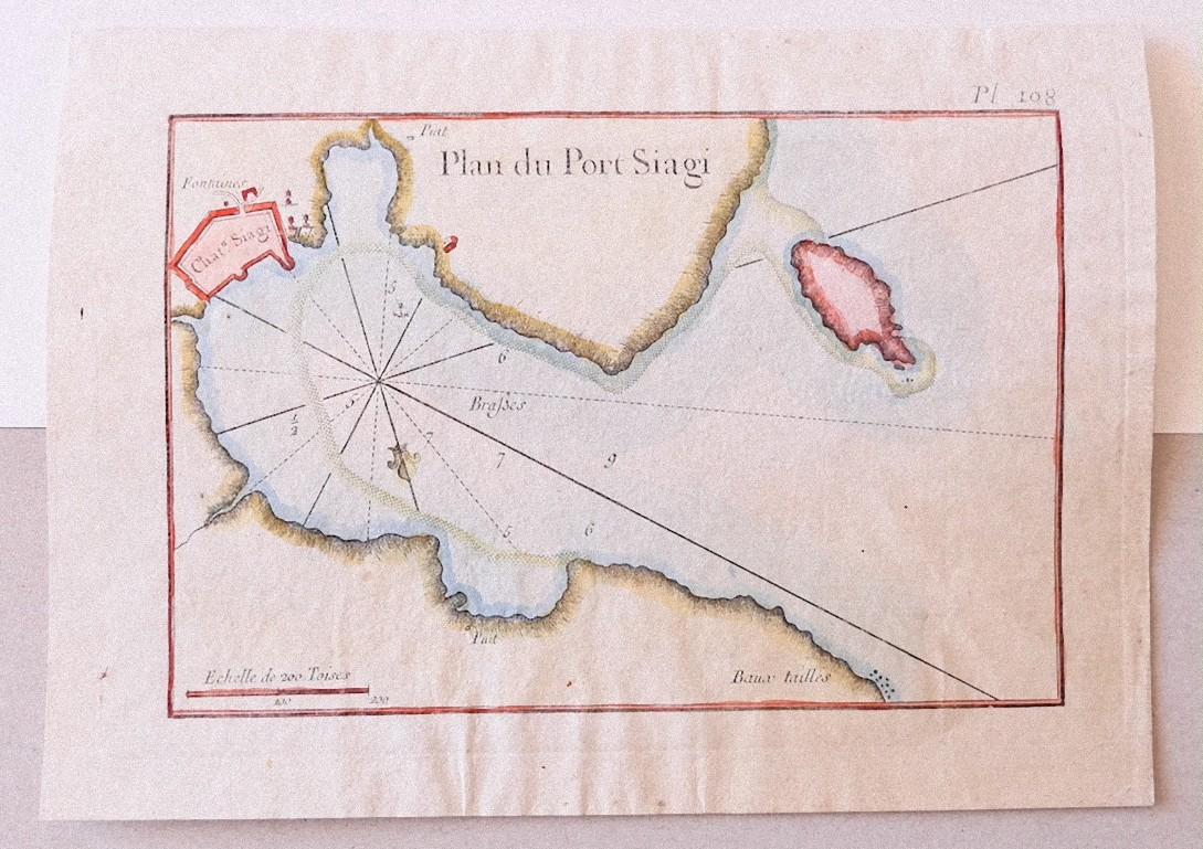 Plan of Port Siagi - Etching by Joseph Roux - 1795