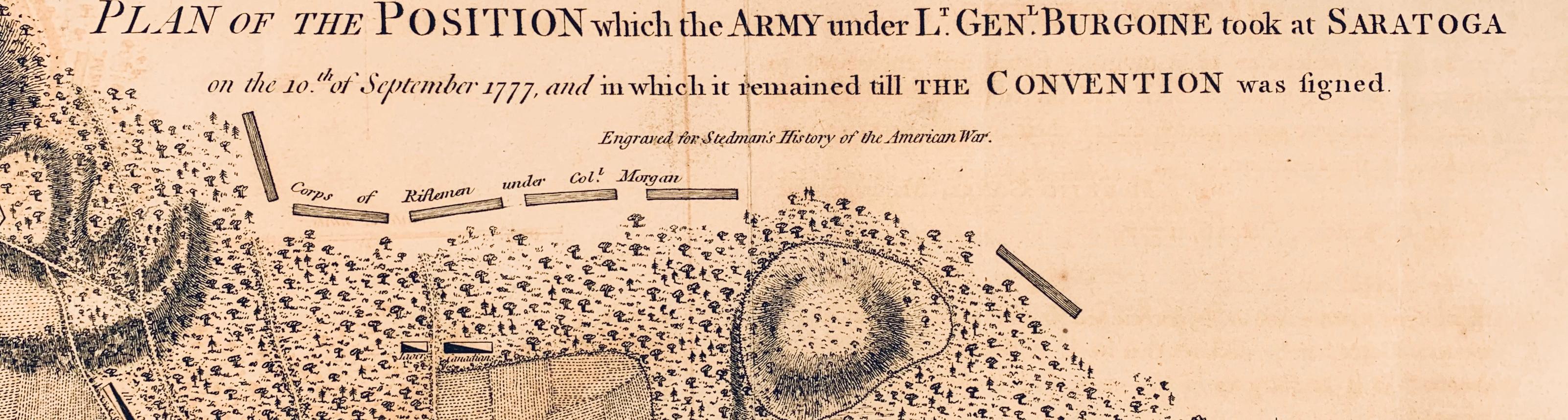 Plan of the Position of the Army under Lt. Genl. Burgoyne at Saratoga – Print von Unknown