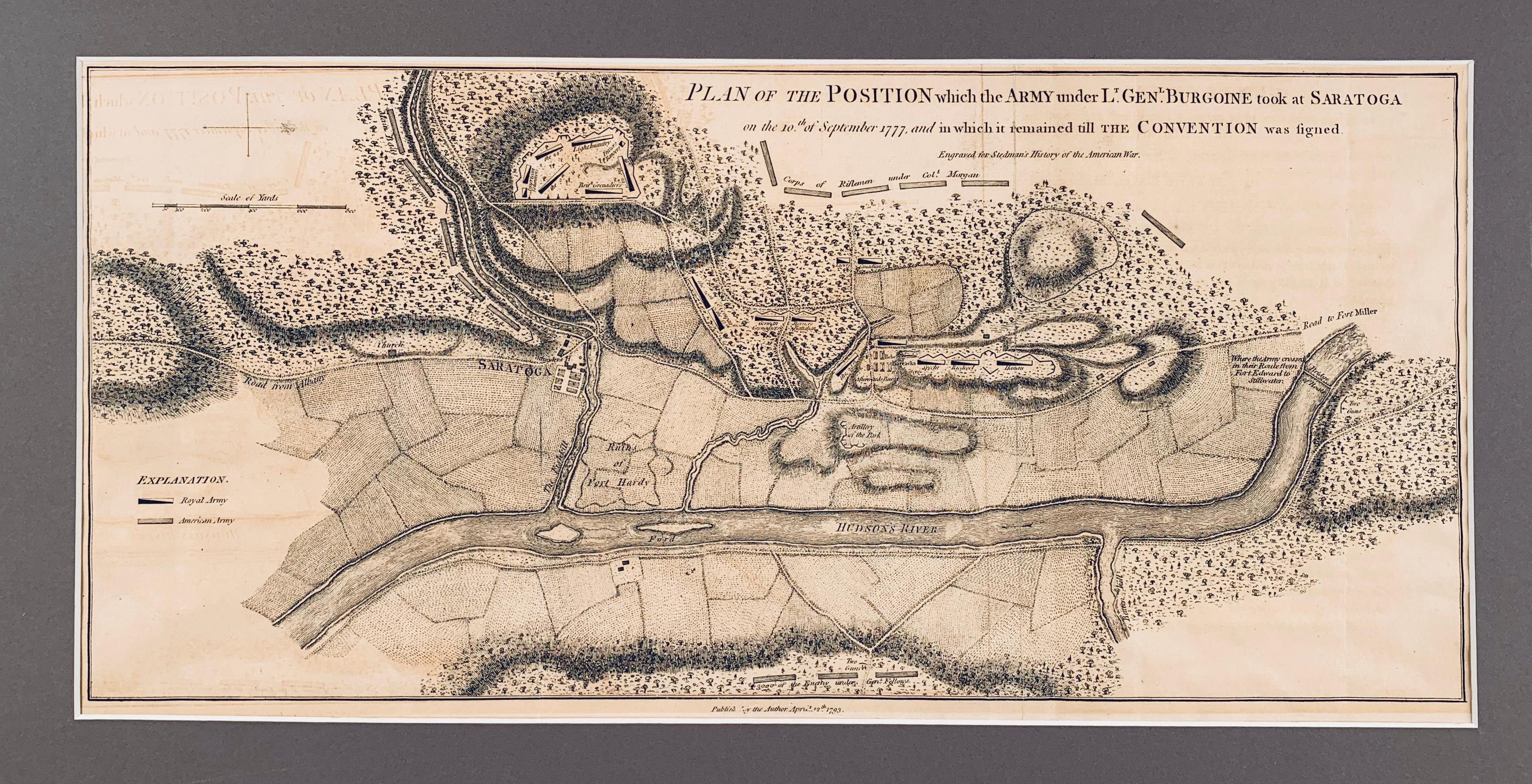 Unknown Print – Plan of the Position of the Army under Lt. Genl. Burgoyne at Saratoga