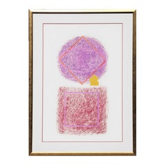 "Plum Crazy" Pink and Purple Abstract Modern Geometric Lithograph Edition 16/100