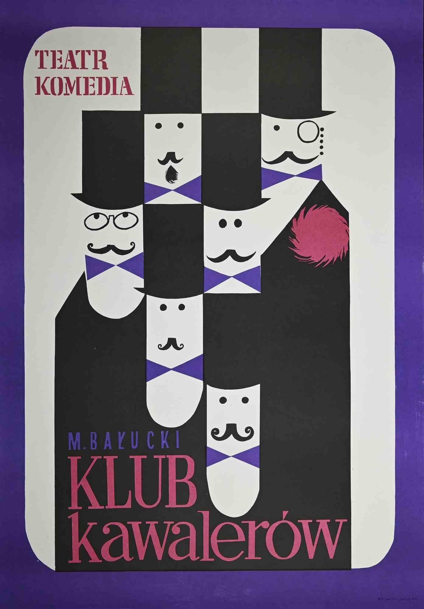 Unknown Figurative Print - Polish Poster of Klub Kawalerow - Offset - 1970s