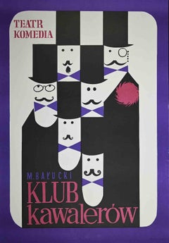 Retro Polish Poster of Klub Kawalerow - Offset - 1970s