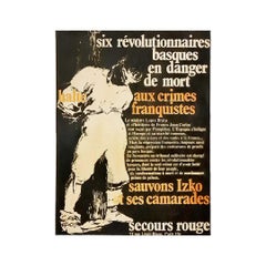Political poster of the 70s to stop Franco's crimes - Basque Country