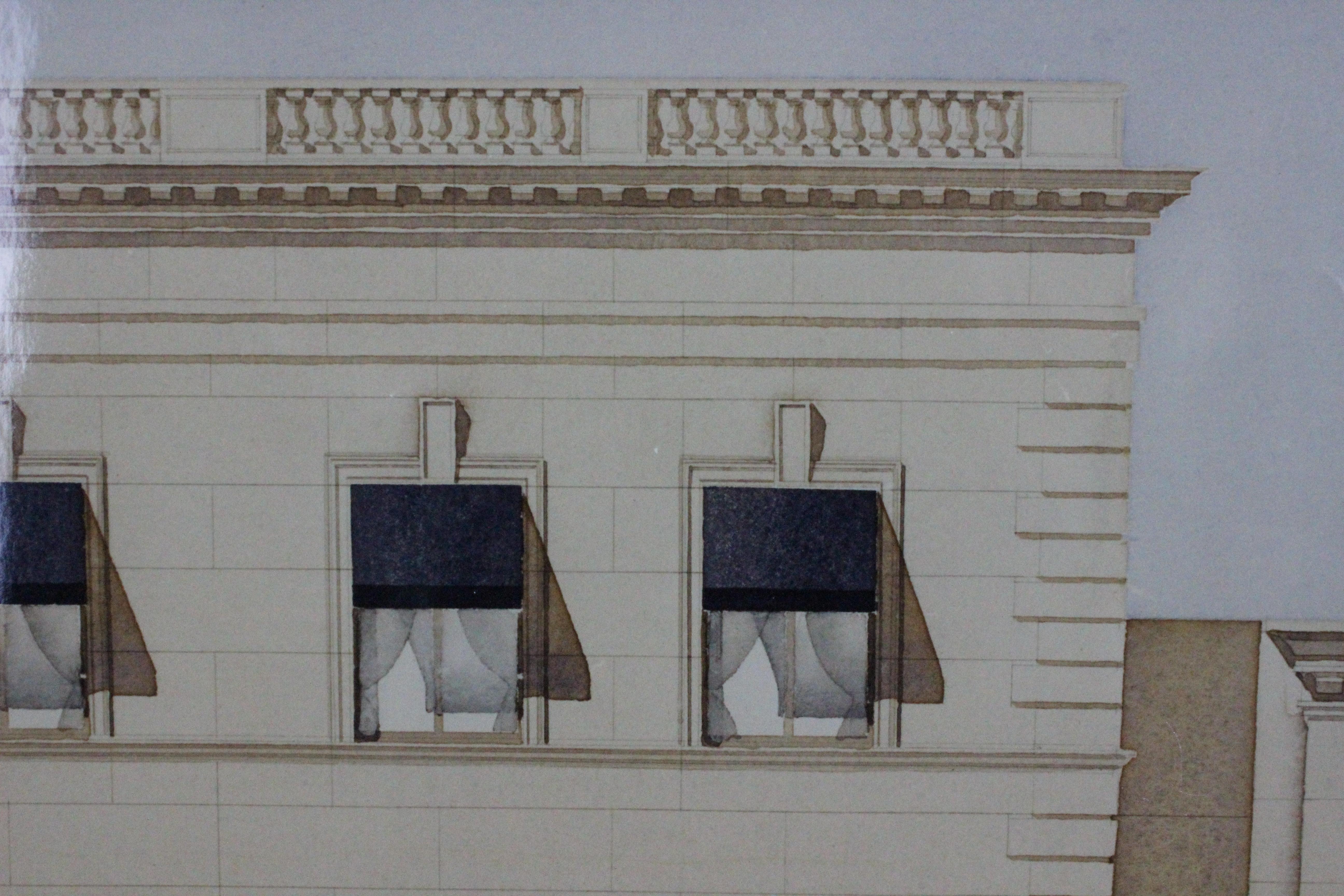 Originale architektonische Darstellung (Künstler: C. Smith 1-97) für das 1998 eröffnete Geschäft von Polo Ralph Lauren Chicago in der 750 No Mich Ave, entworfen von Naomi Leff (1939-2005) & Assoc, die auch das Rhinelander Mansion (Flagship Store) in